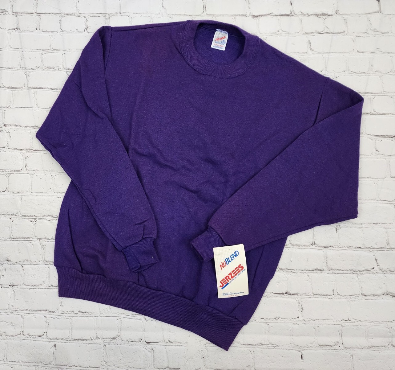 NOS Vintage Jerzees Sweatshirt Adult M Grape Purple Blank Streetwear Mens USA