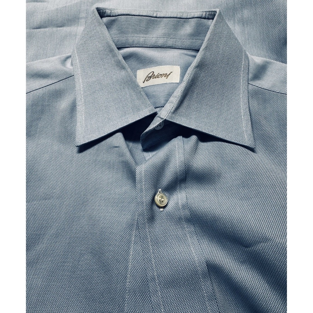Brioni Dress Shirt Men’s 16.5 Light Blue Luxury Cotton