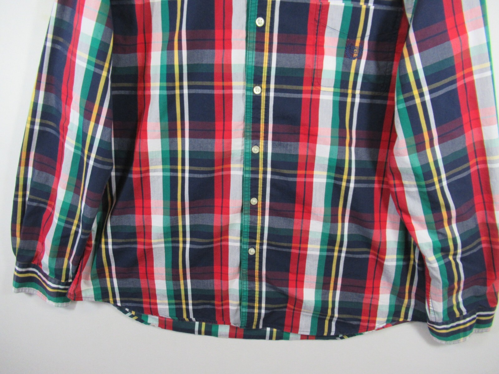 Chaps Button Up Shirt Men 2XL Multicolor Plaid Stretch Easy Care Lightweight