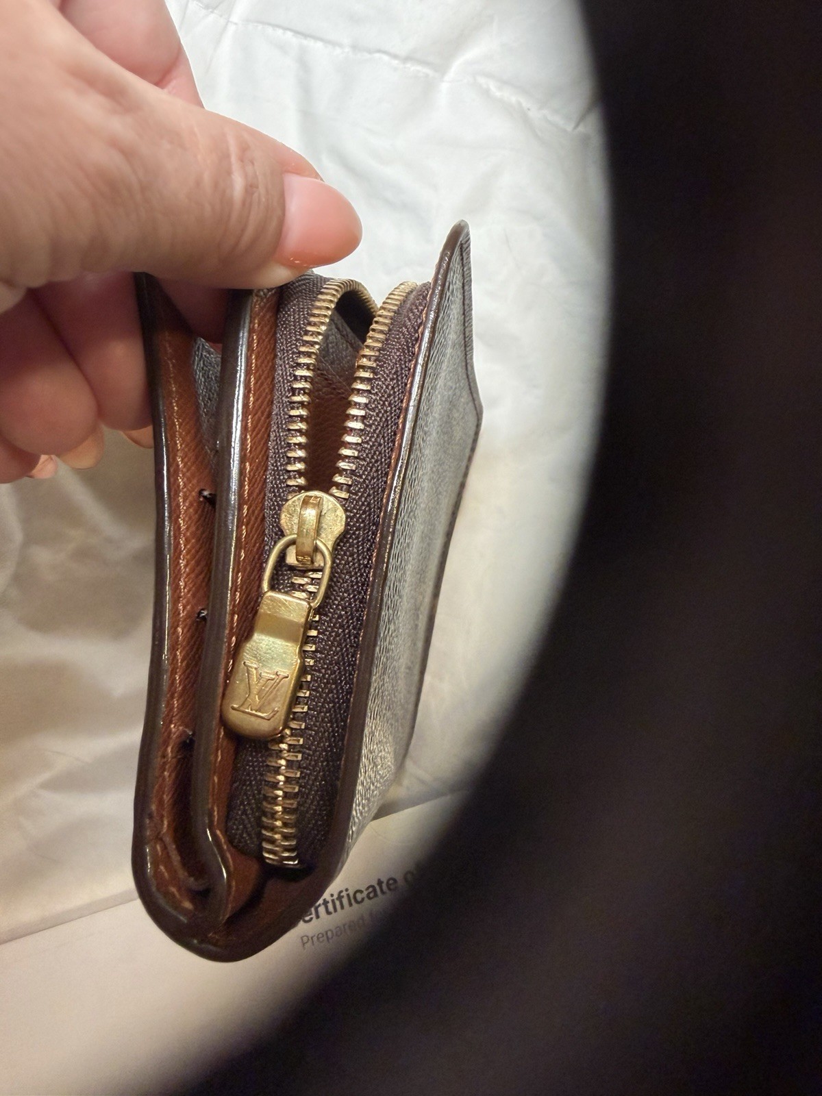 Louis Vuitton Monogram Brown Women’s Wallet Snap Flap Zip Coin Pocket