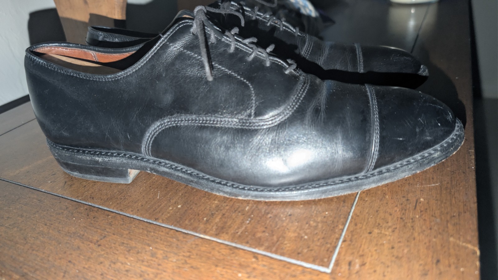 Allen Edmonds Park Avenue Cap Toe Oxford Black Leather Dress Shoes Mens 9.5 D