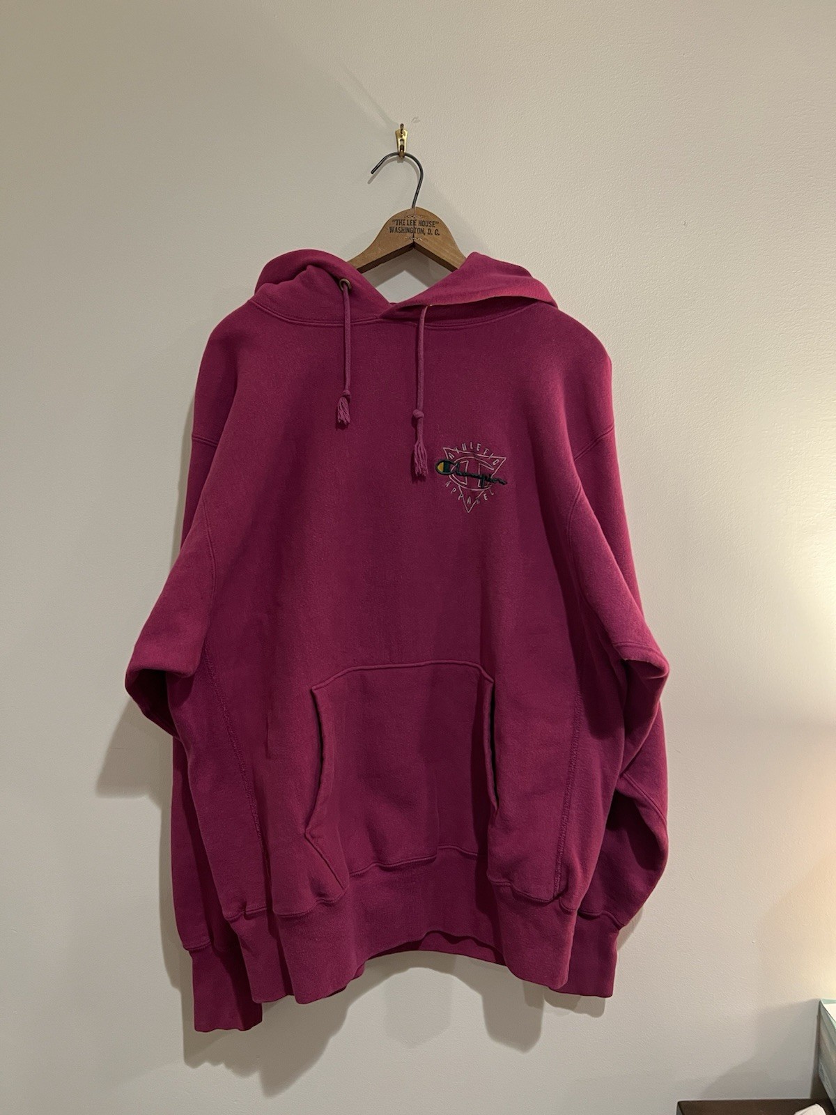 VTG 1990s Champion Reverse Weave Hooded Sweatshirt Size XL Magenta