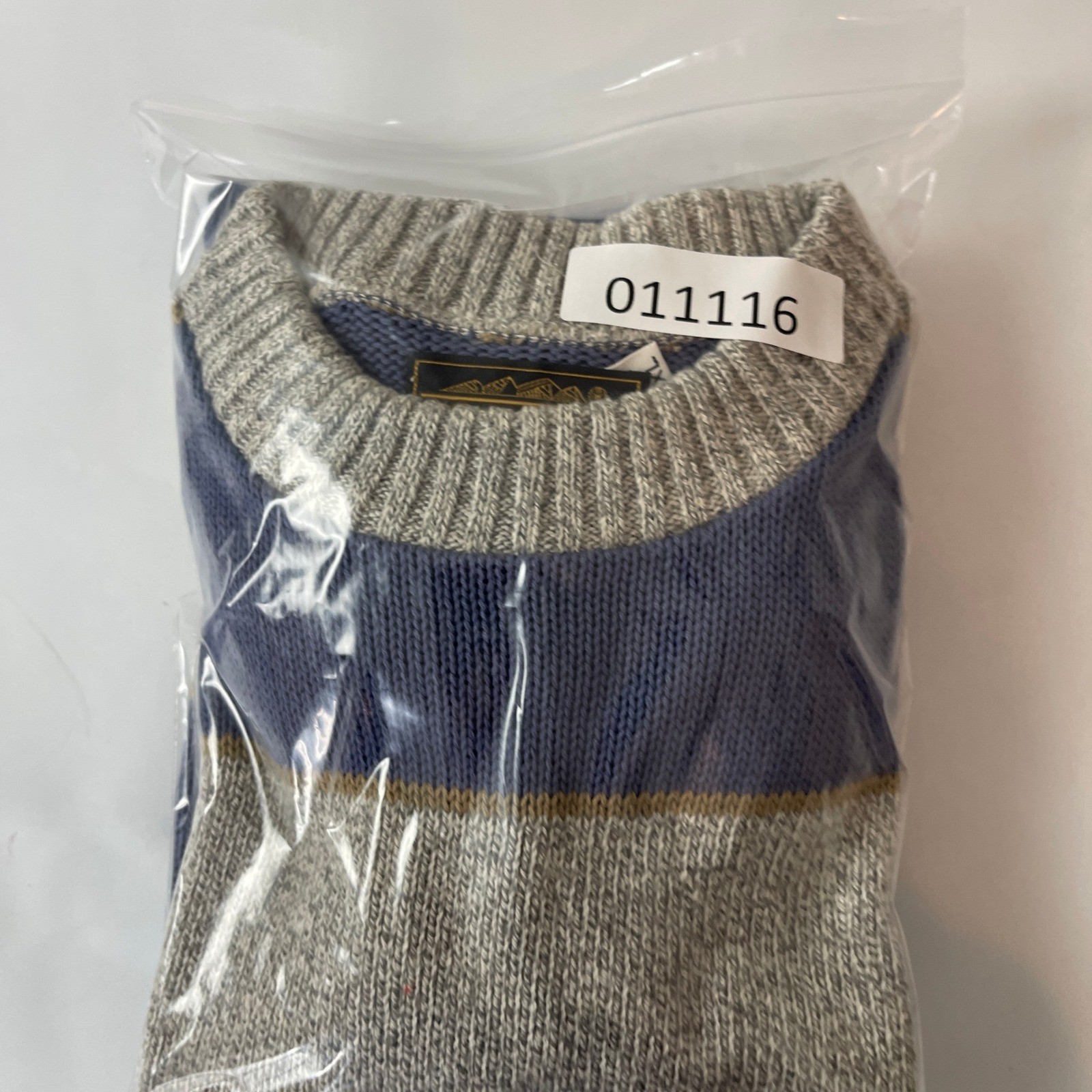 Vintage Eddie Bauer Sweater Mens XL Gray Blue Striped Fisherman Chunky Granola