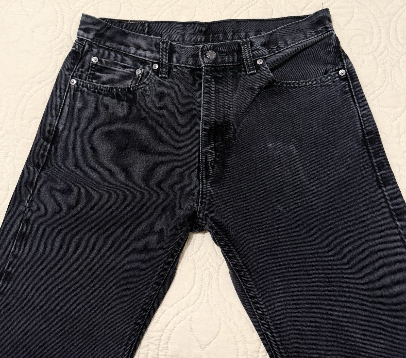Levi’s 505 Men’s Jeans Black Regular Fit Straight Leg Denim Size W32 L29 *READ