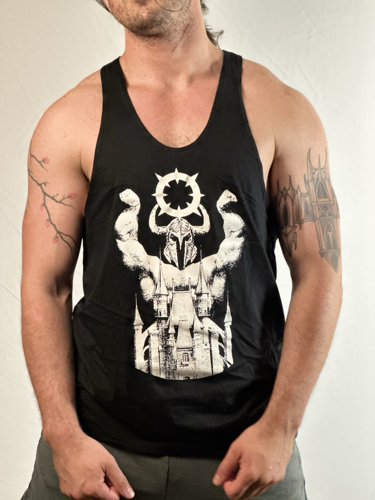 Men’s Workout Tank Tops Gym Size Large Shirts Bodybuilding Y-Back Stringer Black