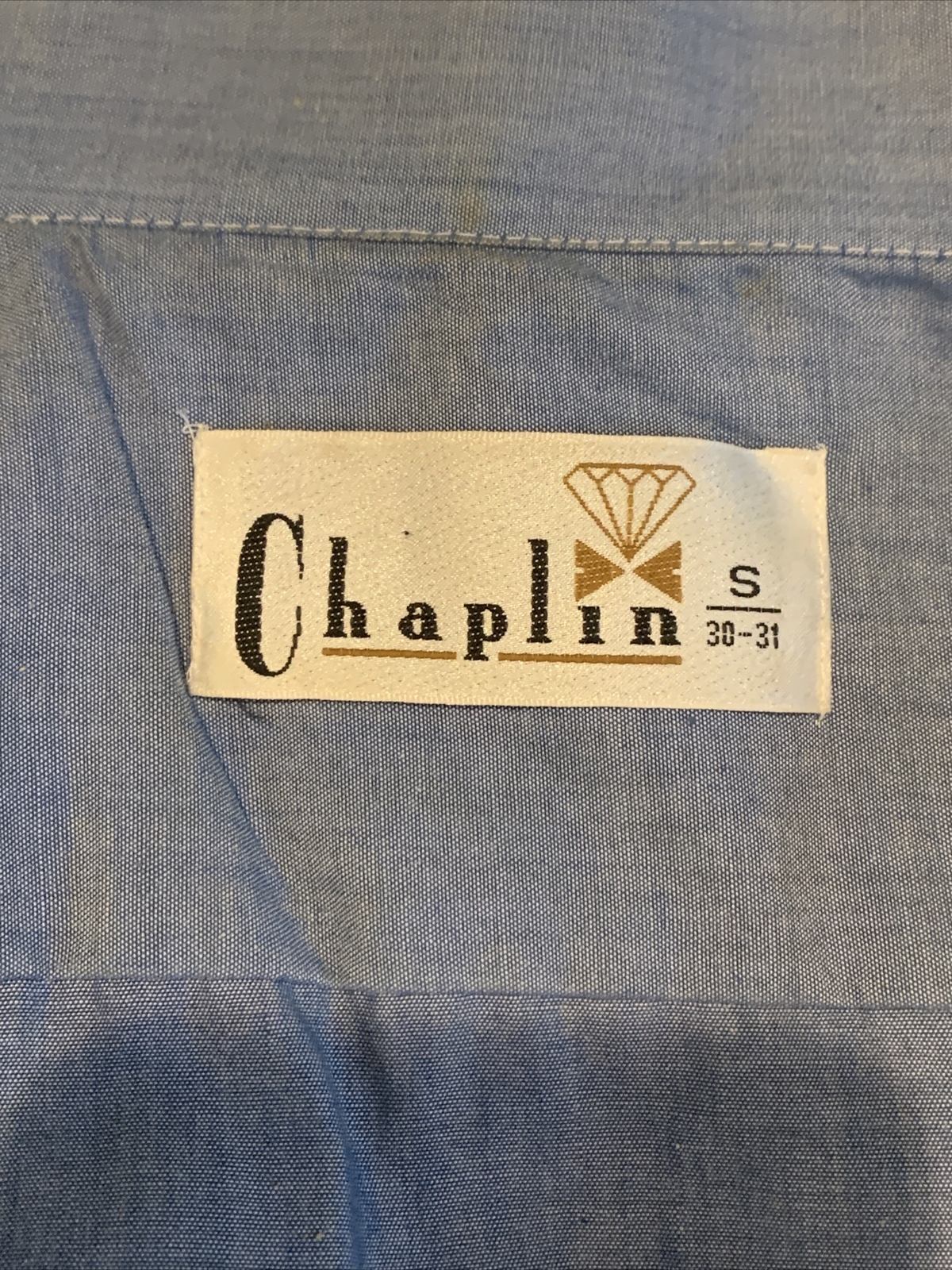 Chaplin Men’s Button Up Long Sleeve Shirt Size S 30-31 Vintage