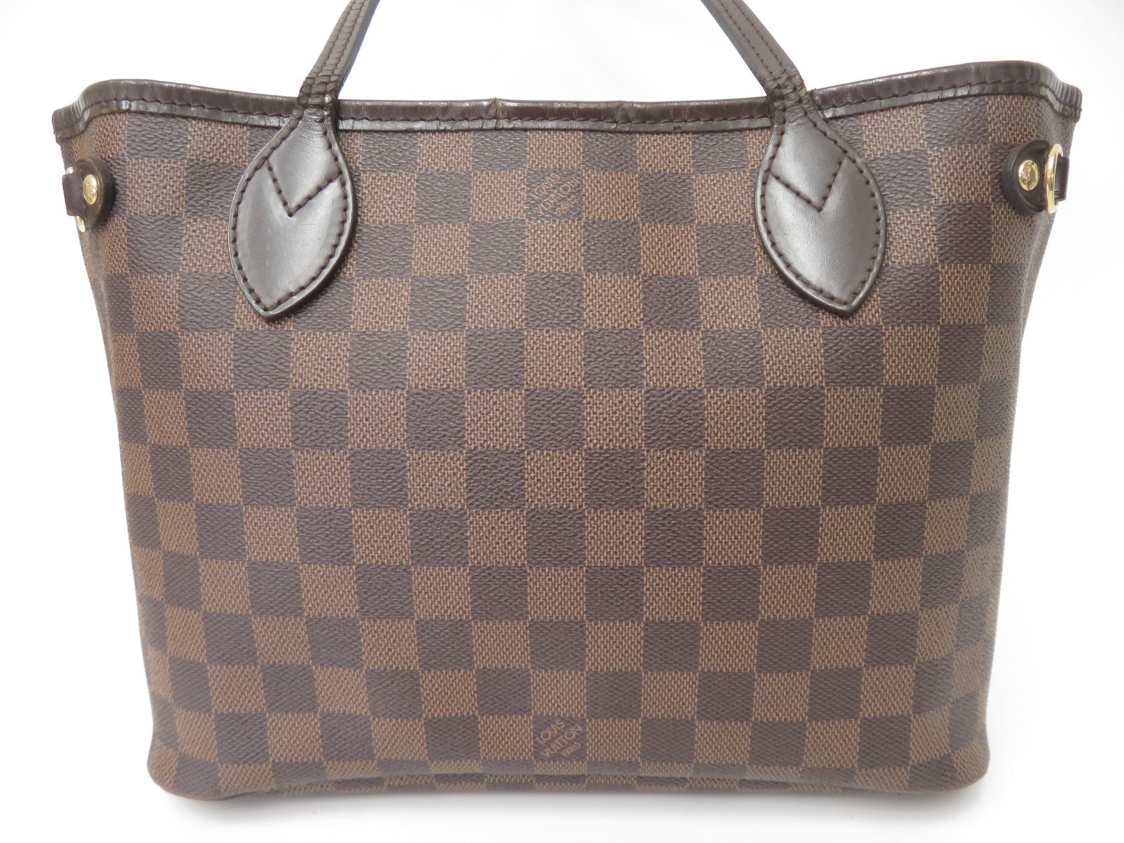 Authentic Louis Vuitton Damier Ebene Neverfull PM Tote Bag Handbag F#51490