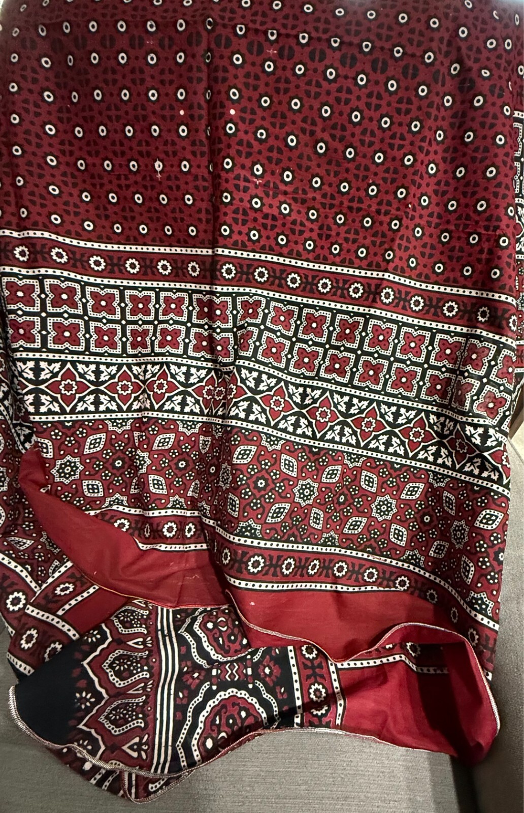 Sindhi Ajrak Traditional Pakistan & Rajasthan India US Seller Multicolor 42″X78″