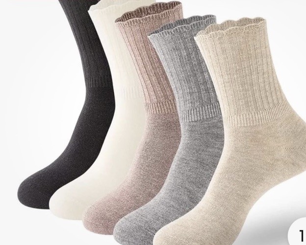 PADFOM Women Thin Cashmere Socks, Soft Medium, Black/Grey/Khaki/Beige/White