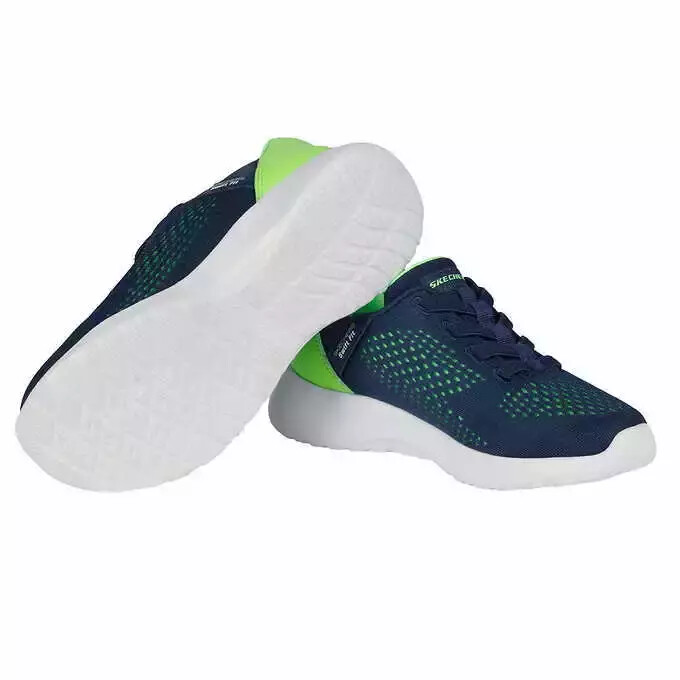 New With Box!Skechers Kids Hands Free Swift Fit Sneaker Shoes, Black/Navy
