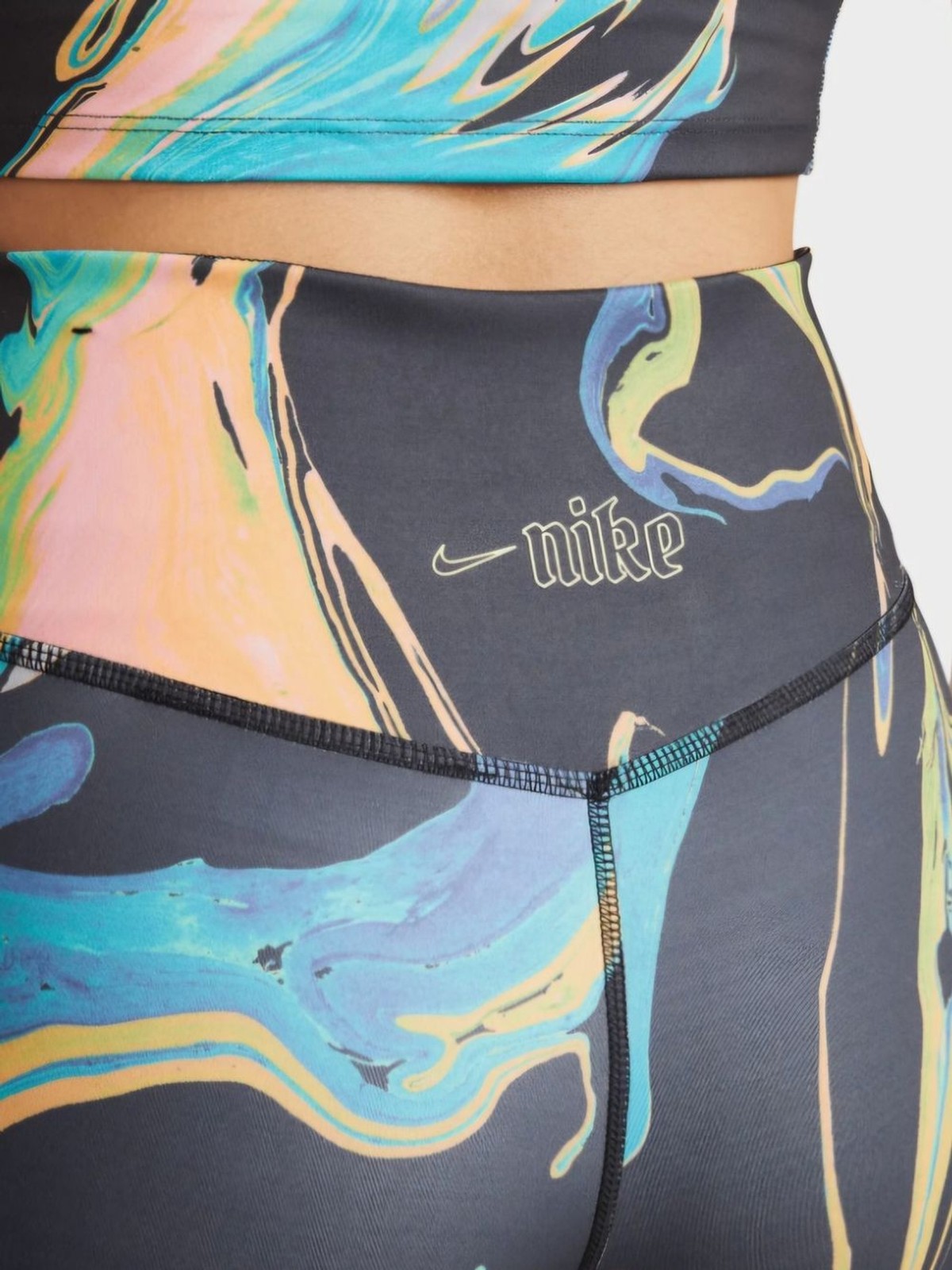 Nike One Luxe Aurora Marbled 7/8 Leggings Size S Mid-Rise (EUC)