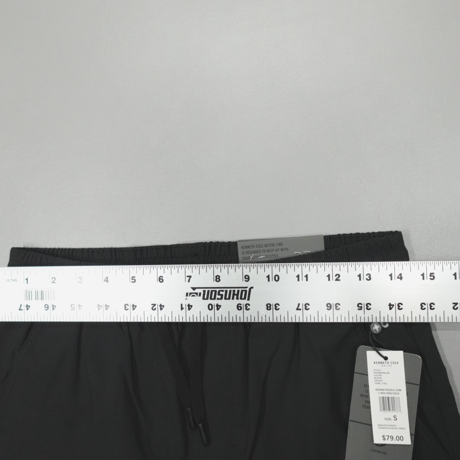 Kenneth Cole Performance Tech Jogger Cargo Tapered Woven Nylon Stretch Black