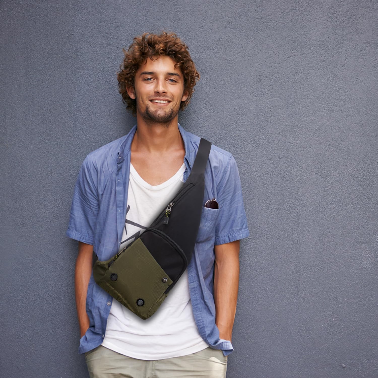 Small Sling Bag For Men Waterproof Crossbody Bag Man Purse Slim Chest Backpac…