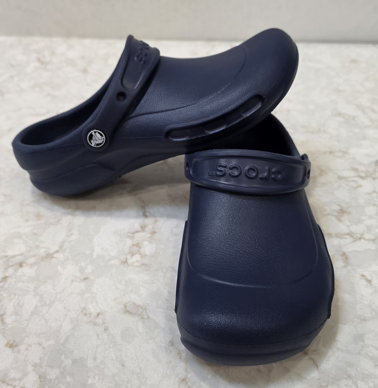 Crocs At Work Bistro Slip On Clogs Shoes Navy Men’s Sz 6 Women’s 8