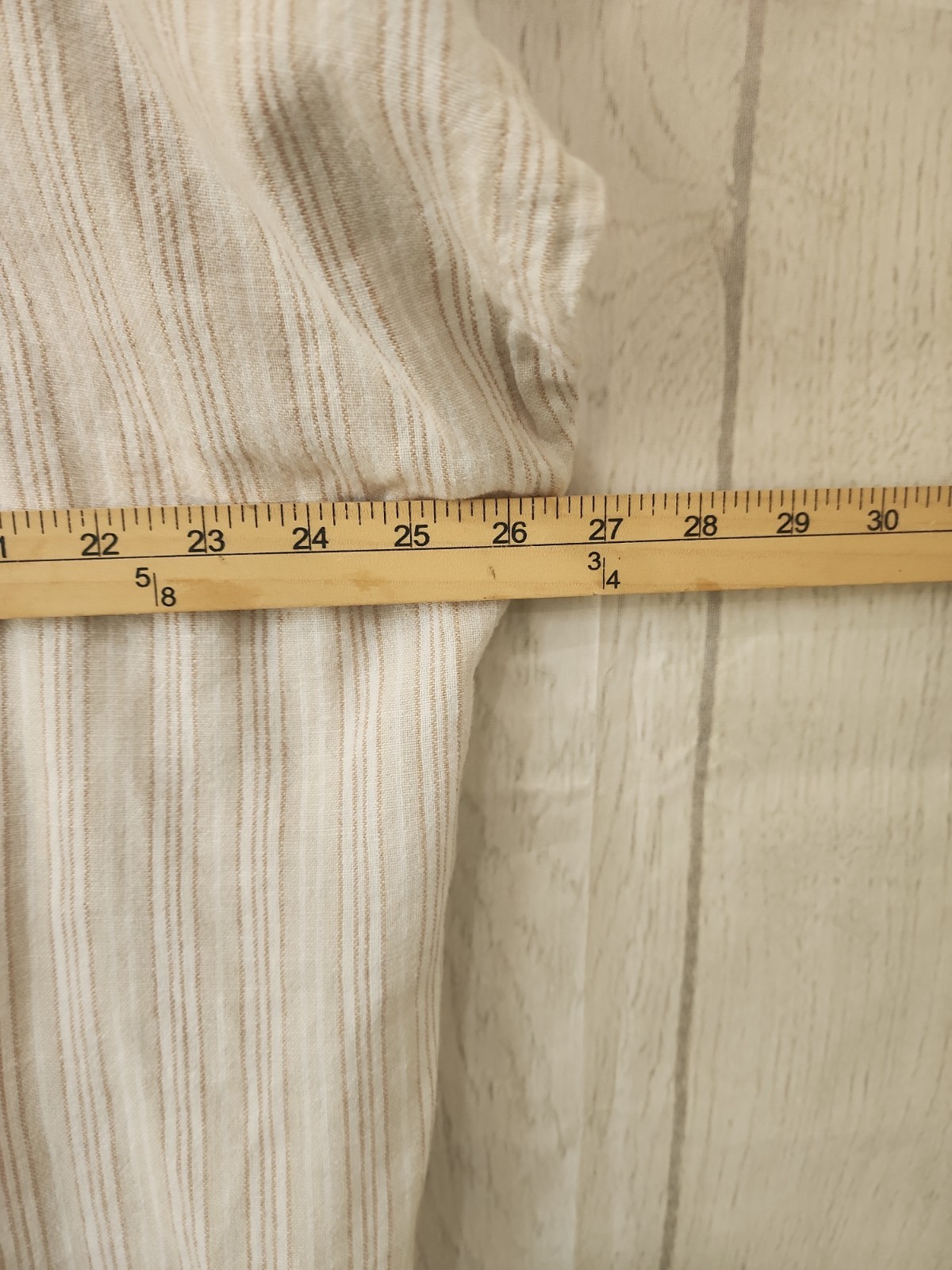 Time and Tru Blouse Womens XXL Linen Blend Button Tie Front Striped Beige