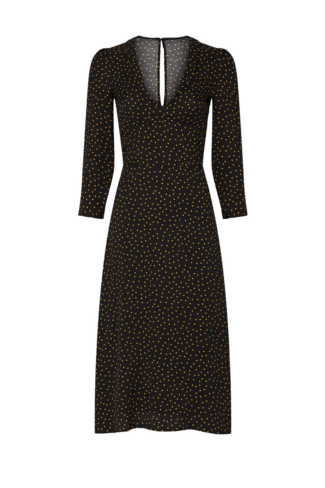 New, REFORMATION Mabel Dress in Micro Dot in Black Sz 8 #MD1948