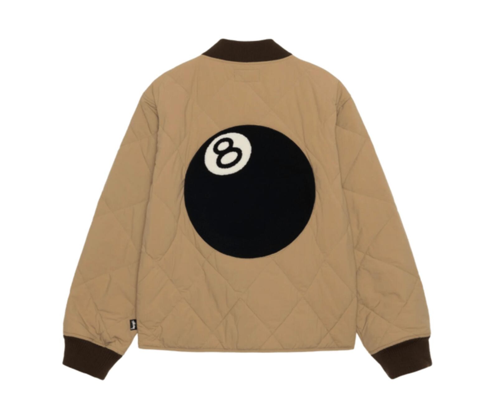 Stüssy 8 Ball Quilted Liner Jacket Brown • L