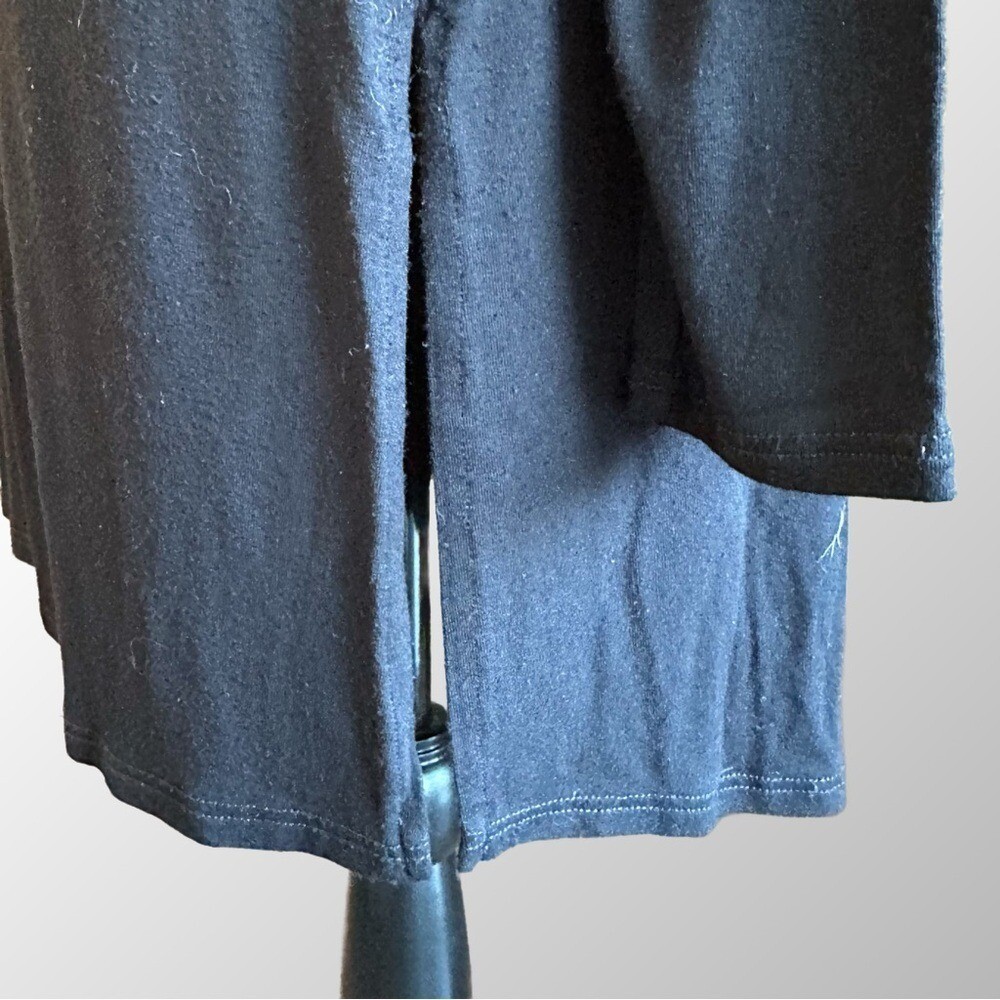 Eileen Fisher Tunic Top Womens PP Black Long Sleeve Viscose Jersey Side Slit