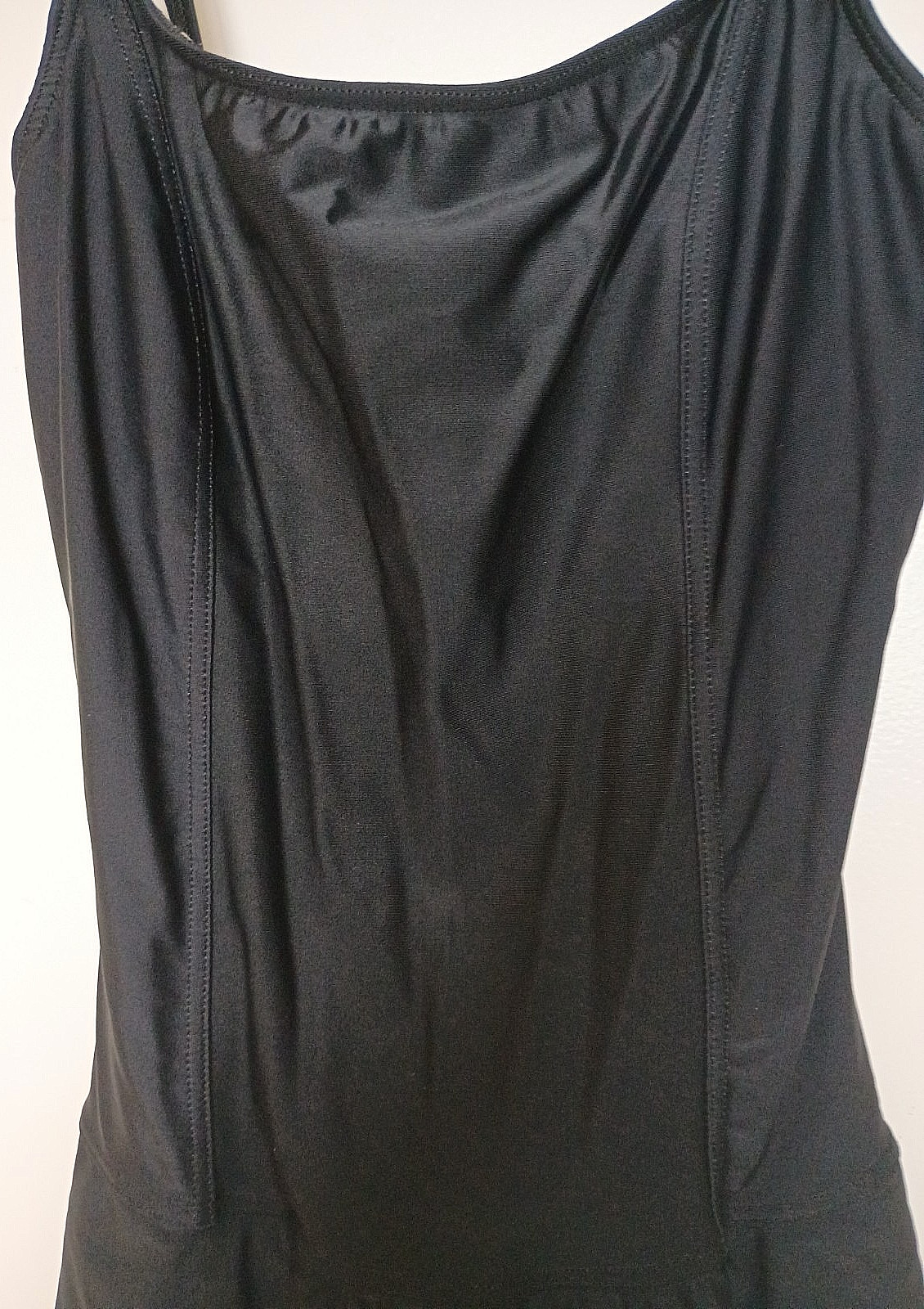 Christina 80% nylon, 20% spandex solid black skirted swimsuit Size 14