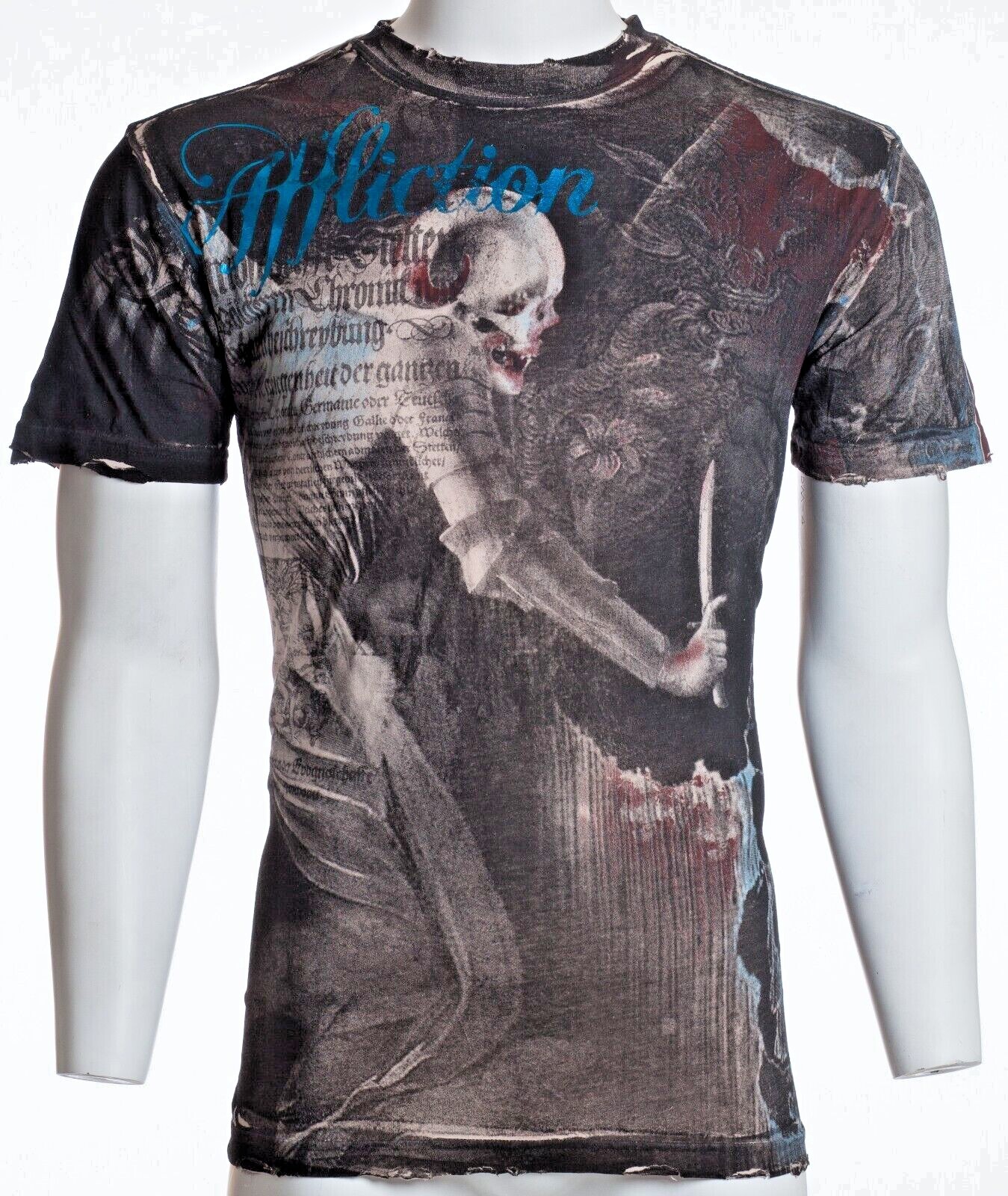 Rare $62 AFFLICTION Sand MARCO Short Sleeve Slim Fit Y2K T-shirt MMA Elite NWT