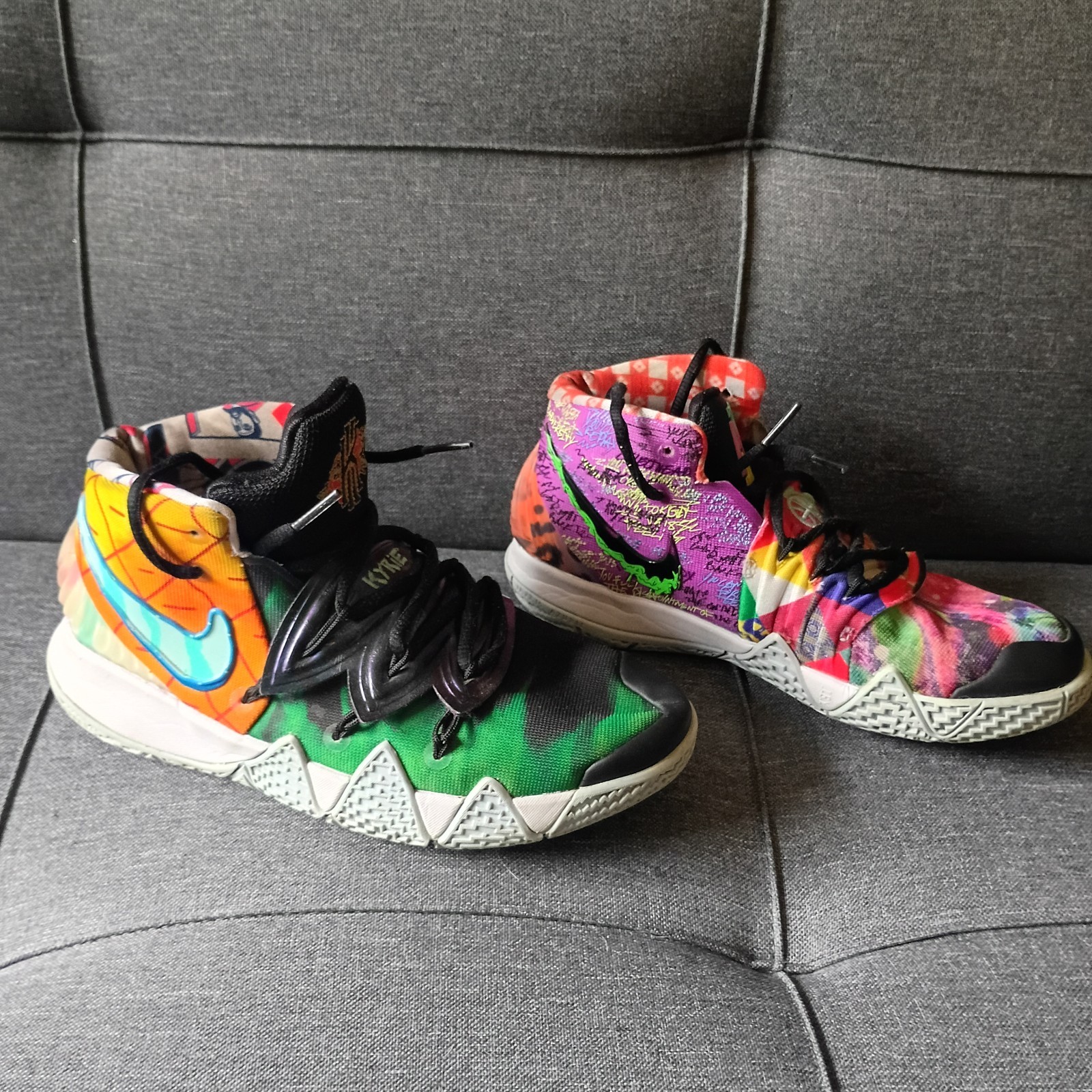 Nike Kybrid S2 Pineapple Kids Basketball Mid Top Lace-Up Sneakers US Size Y4