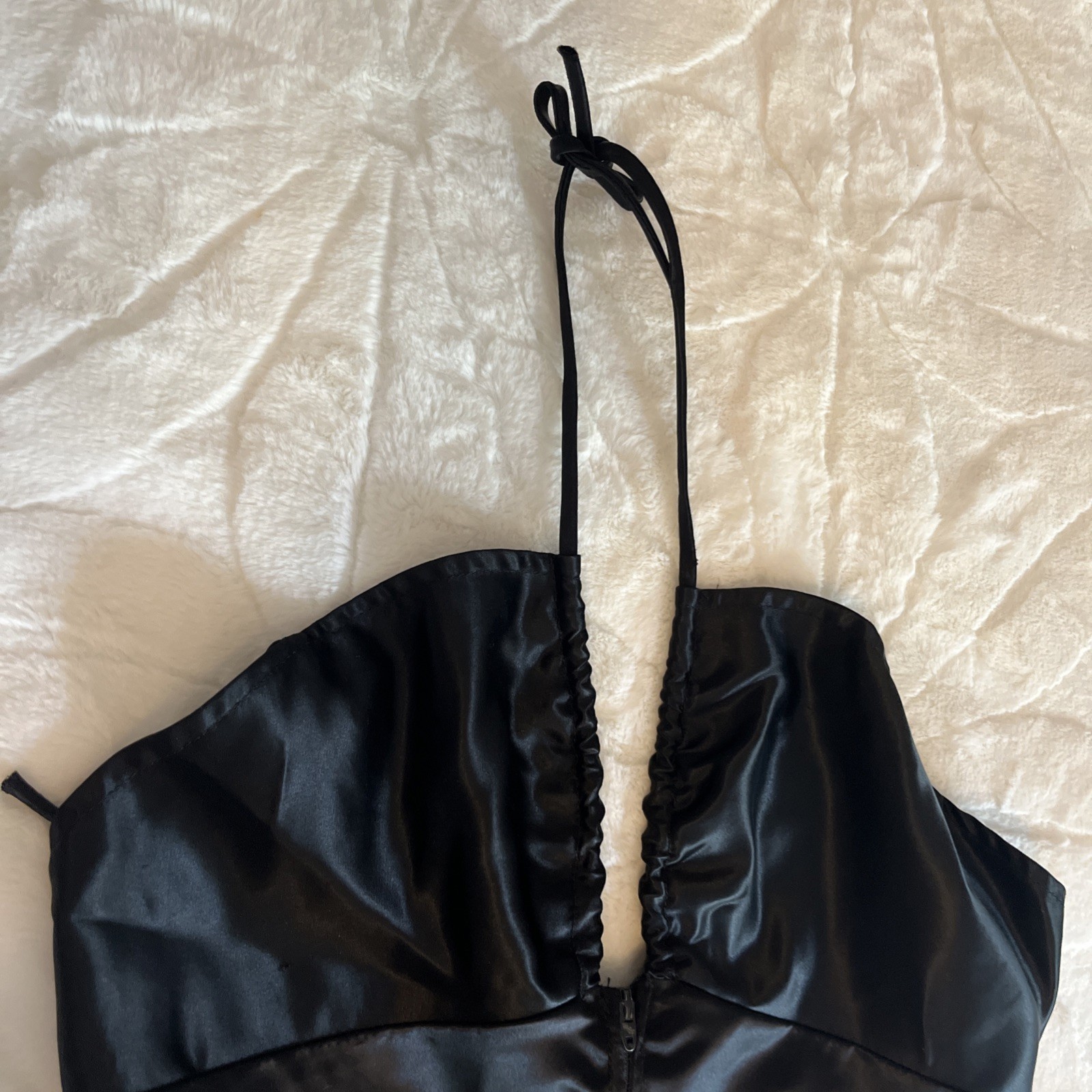 Women’s Black Silky Jumpsuit Vintage Size 28 Inch Waist 32 Length Tag Says 11