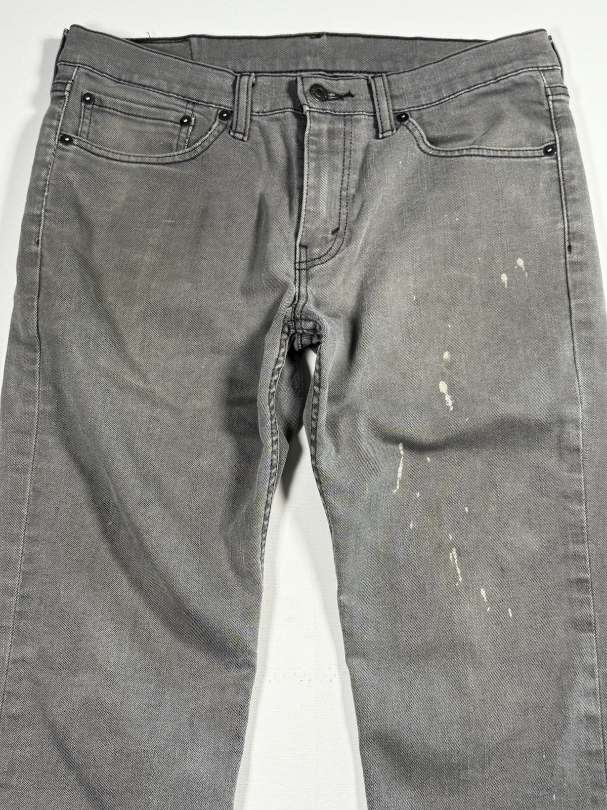 Levi’s 511 Slim Fit Jeans Men’s 32×32 Gray Denim Distressed Paint Splatter