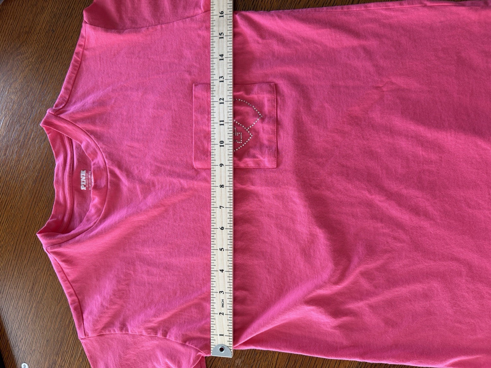 Victoria’s Secret PINK Perfect Cotten Tee ~ Double Bubble Heart Bling ~XS~