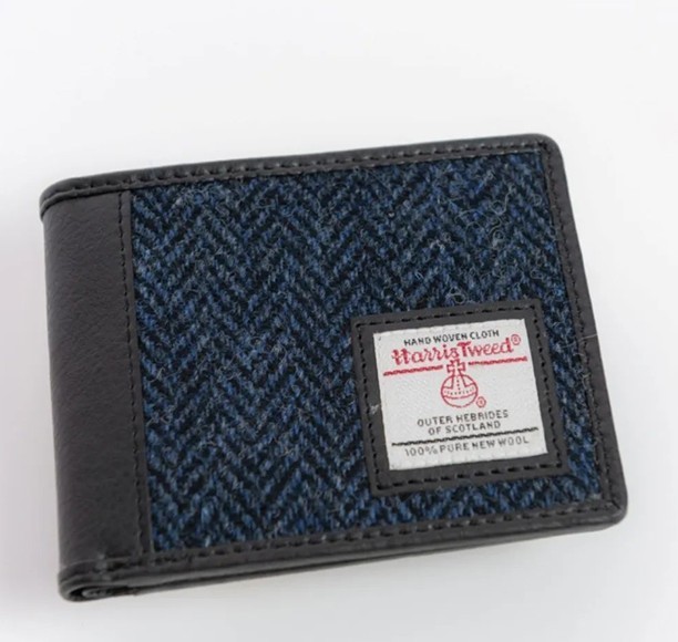 Maccessori Harris Tweed & Vegan Leather Bi-fold Wallet for Men and Women