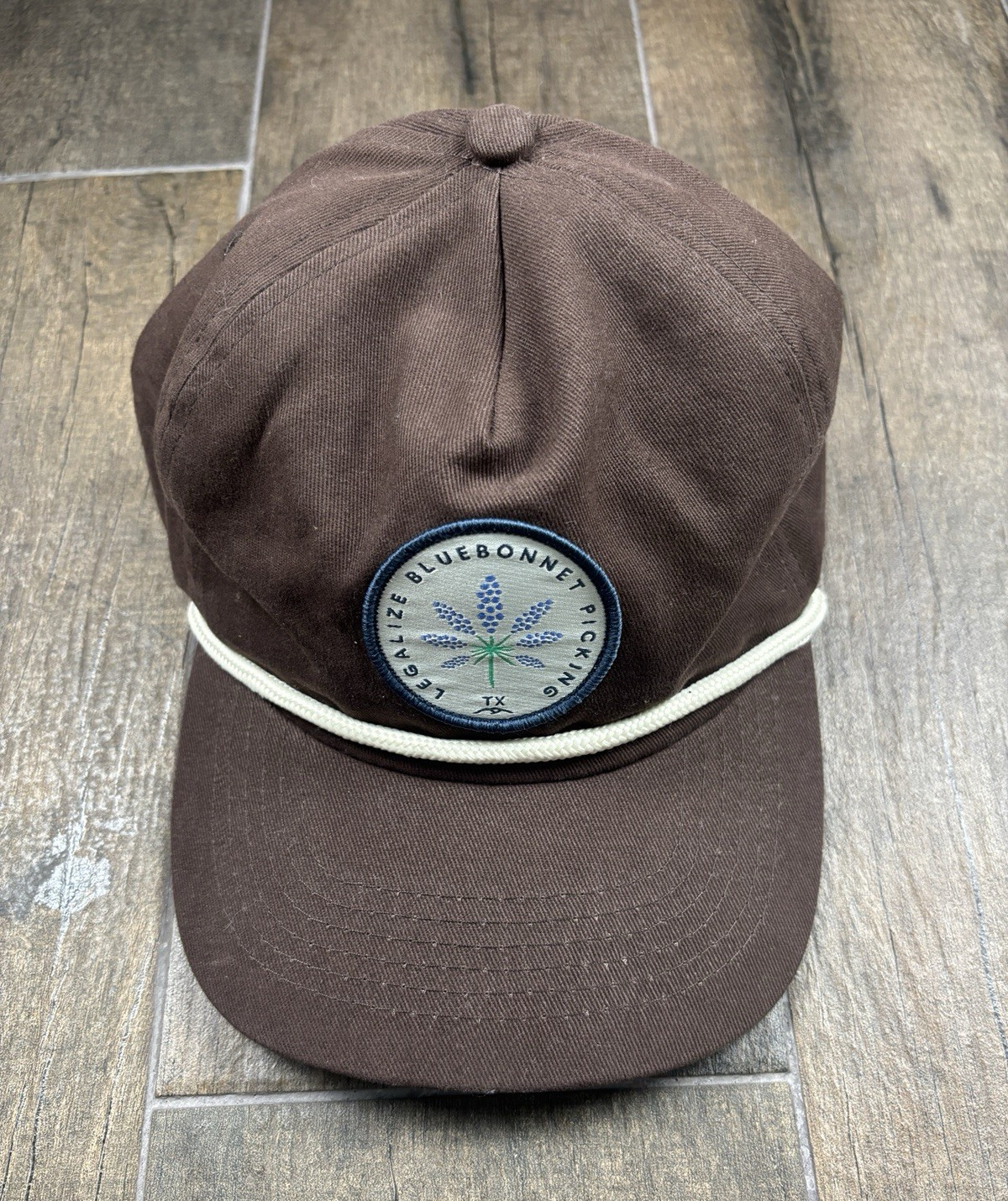 Texas Hill Country Provisions Guadalupe Trucker Hat Brown Bluebonnet Picking