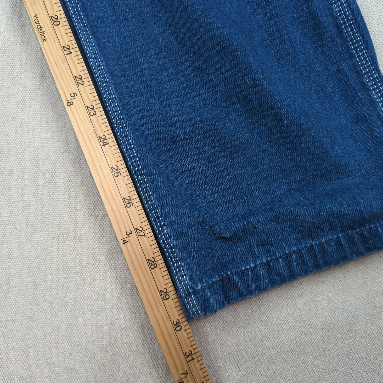 Liberty Overalls Mens 34×30 Blue Denim Utility Hammer Loop Carpenter Workwear