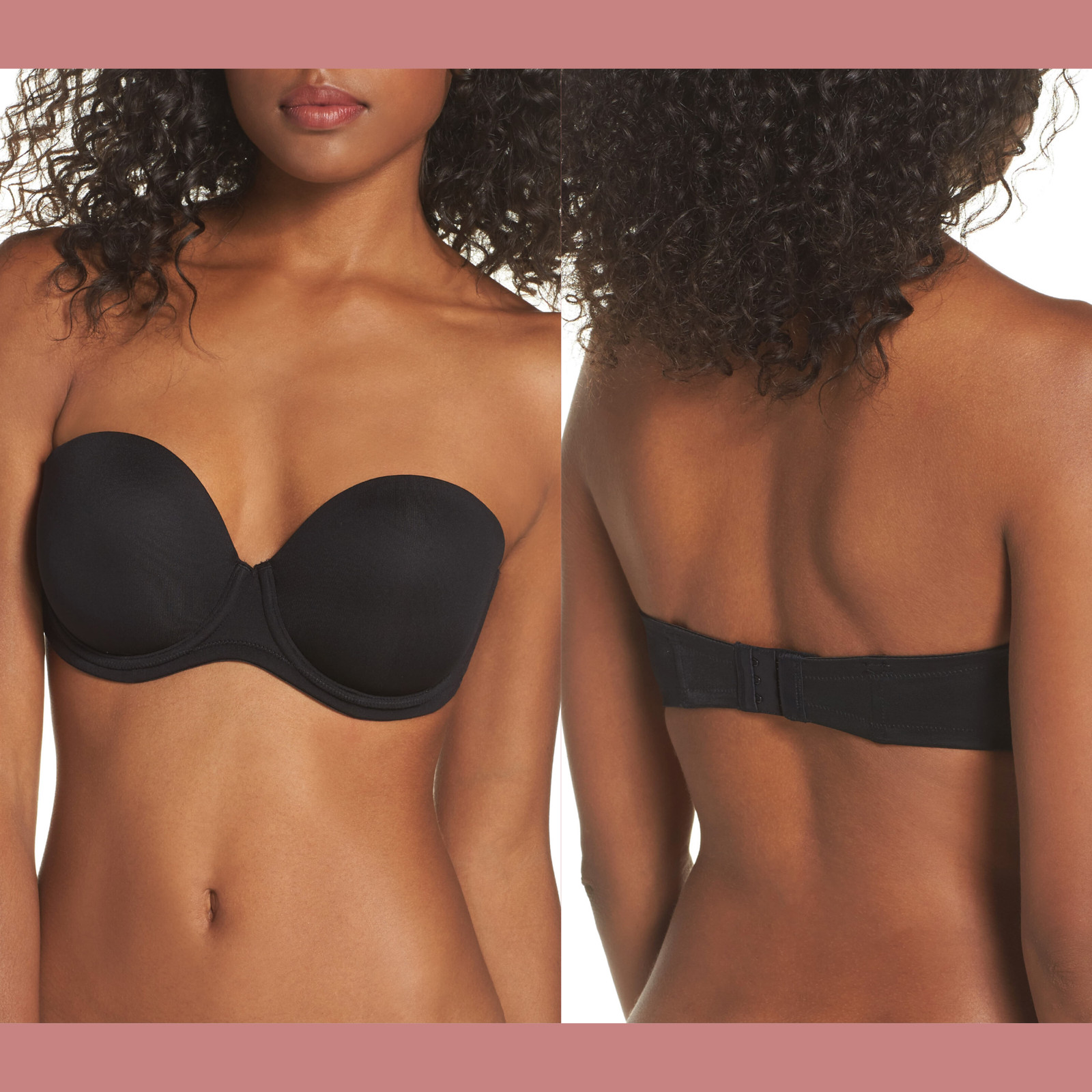 NEW $76 Wacoal Red Carpet Convertible Strapless Bra in Black {SZ 32DD US ] #L613