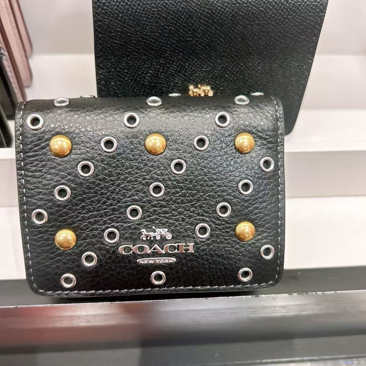 NWT Coach Mini Wallet On A Chain With Rivets/Sparkly Butterfly Print CCI80/CCI81