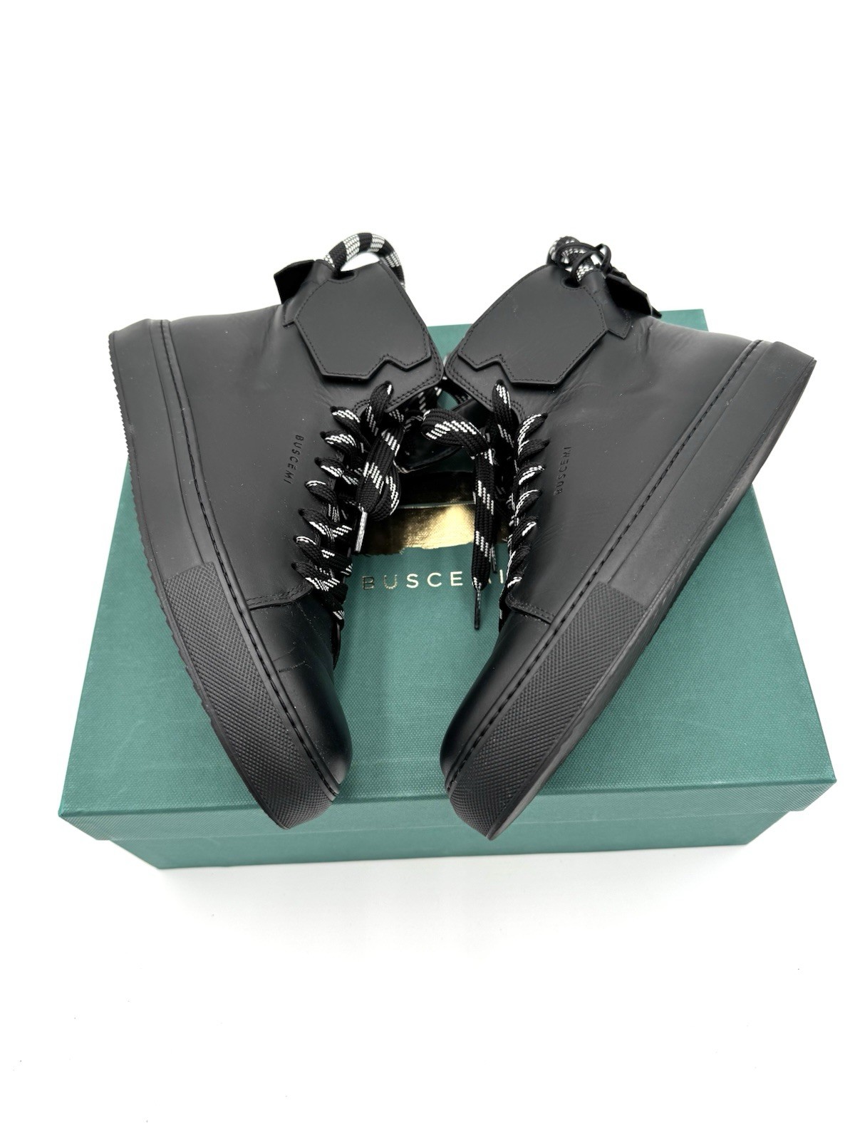 Buscemi 125MM Corda Black Leather Sneaker- Size 42 US 9