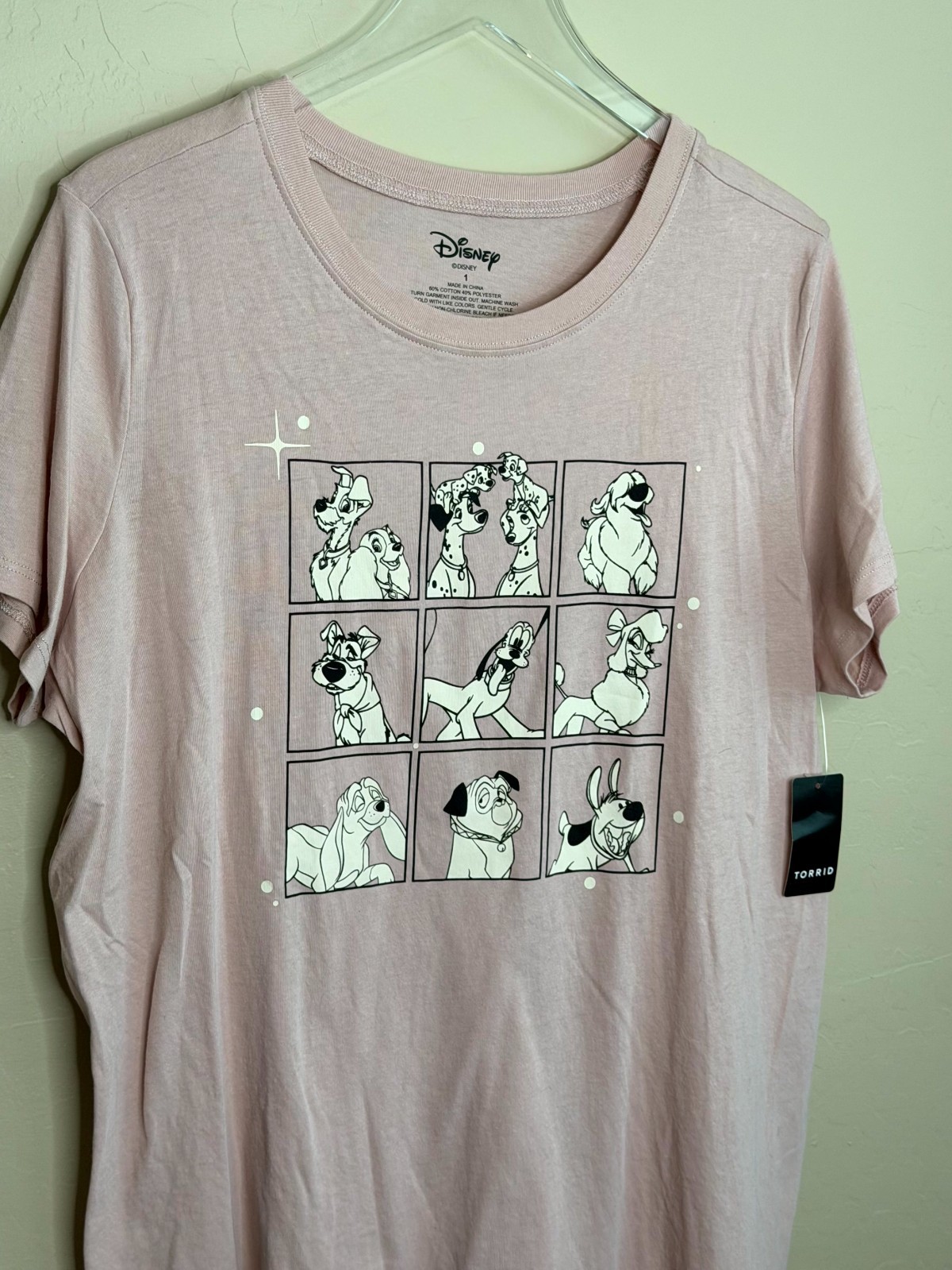 Torrid Pink Crew Neck Disney 101 Dalmations T-Shirt Top NWT 1 1X 14/16