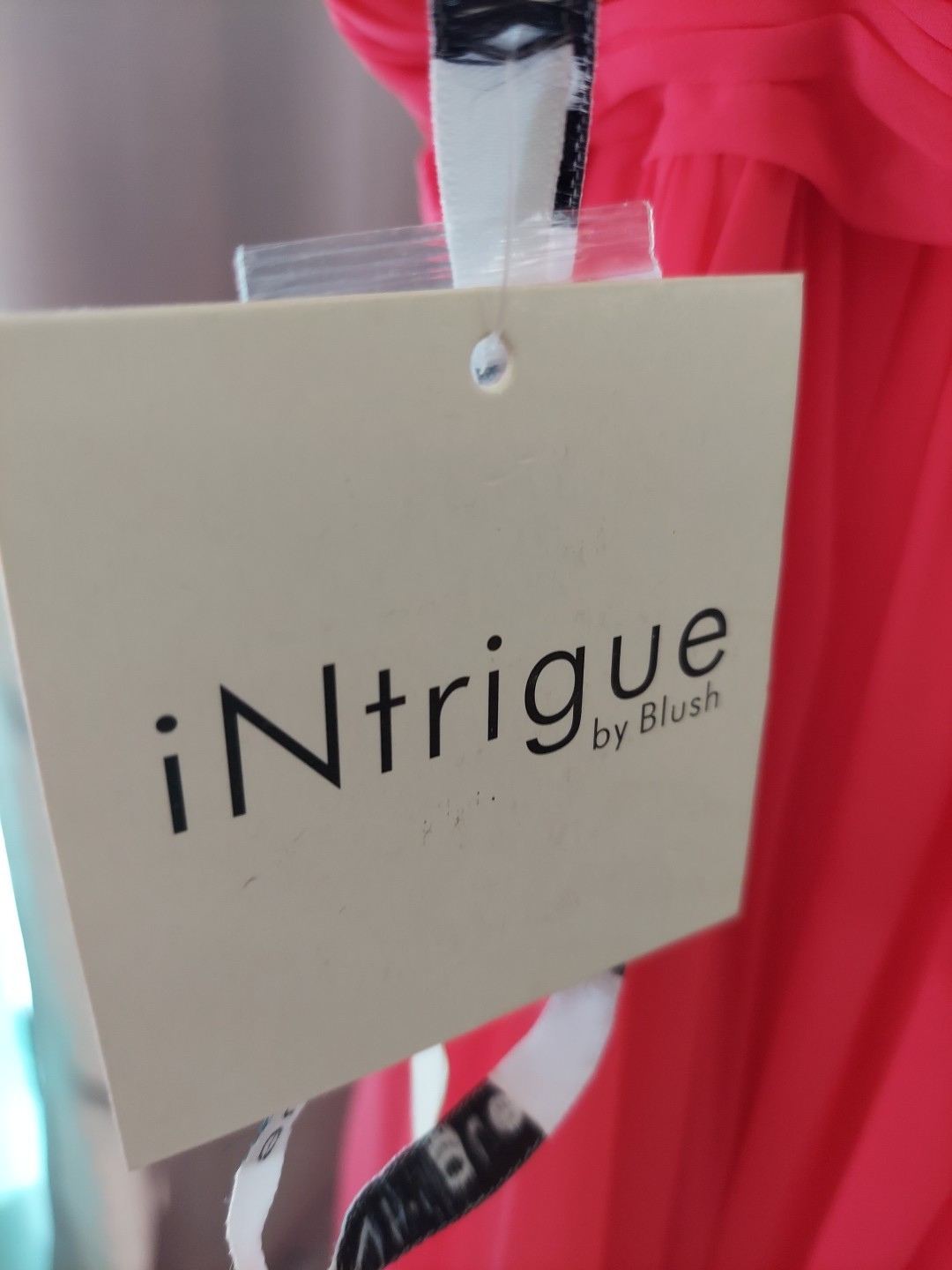 **Intrigue Co. Sz 18 Fushia Pink Gem Accent Prom Dress seetrough Overlay **