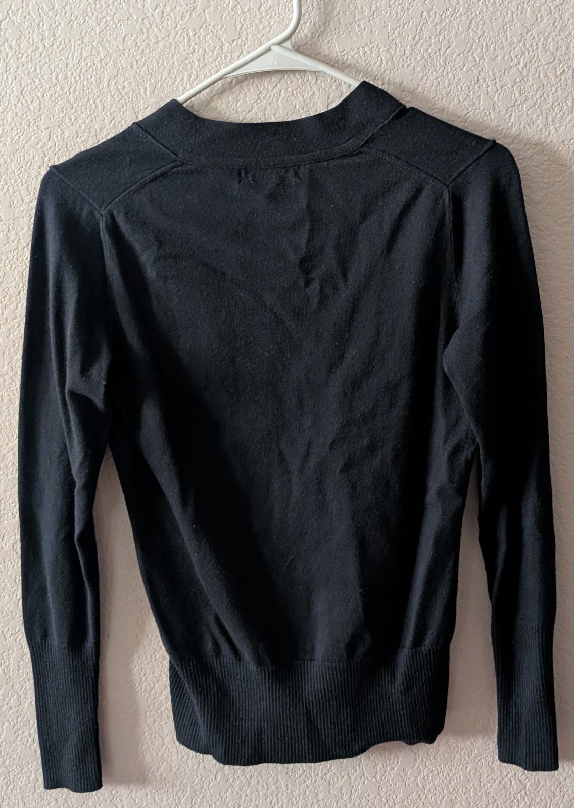 Banana Republic Size XS Black Merino Silk Cashmere Sweater V-Neck Pullover