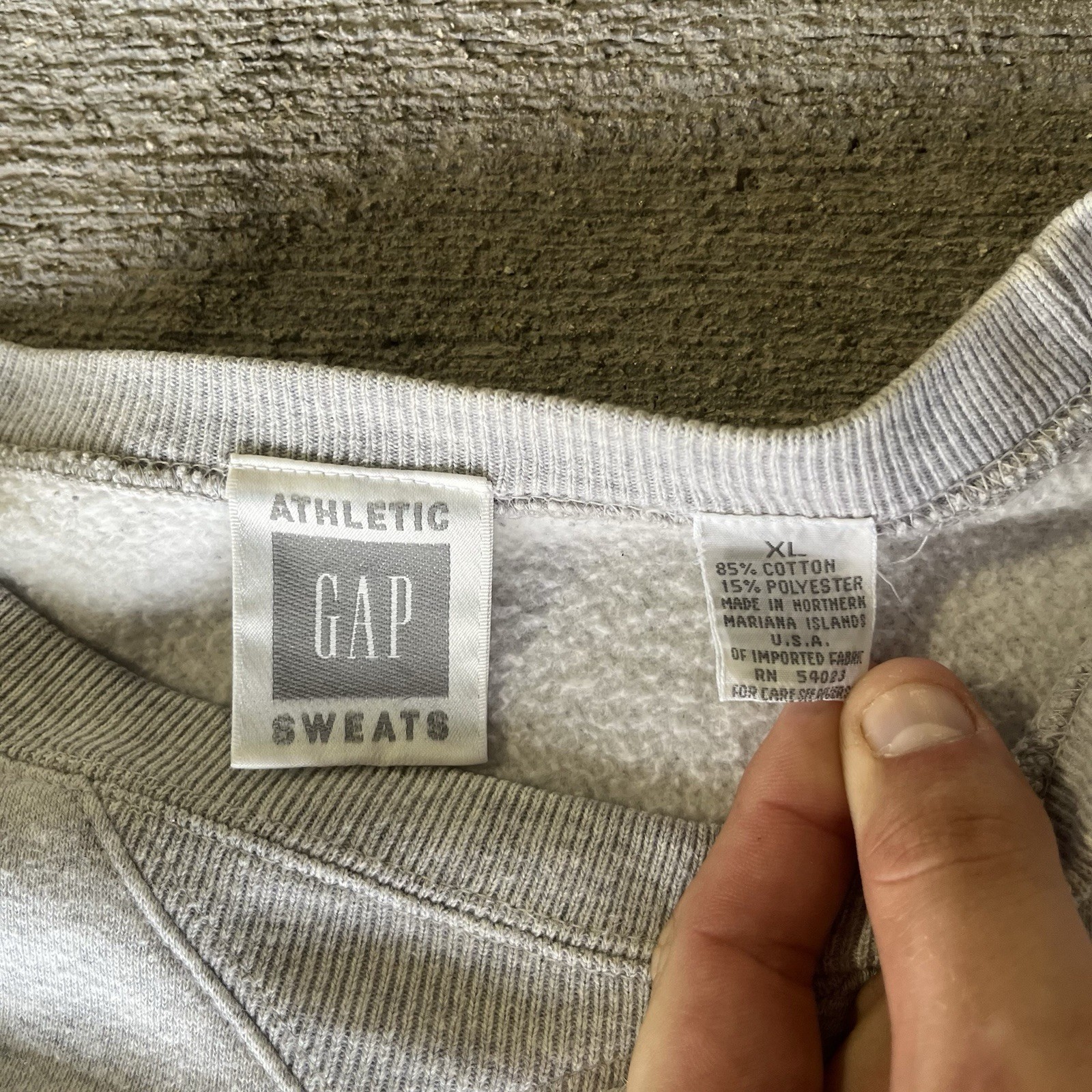 Vintage 90s GAP Sweats Blank Gray Heavyweight Crewneck Size XL Mens Cotton