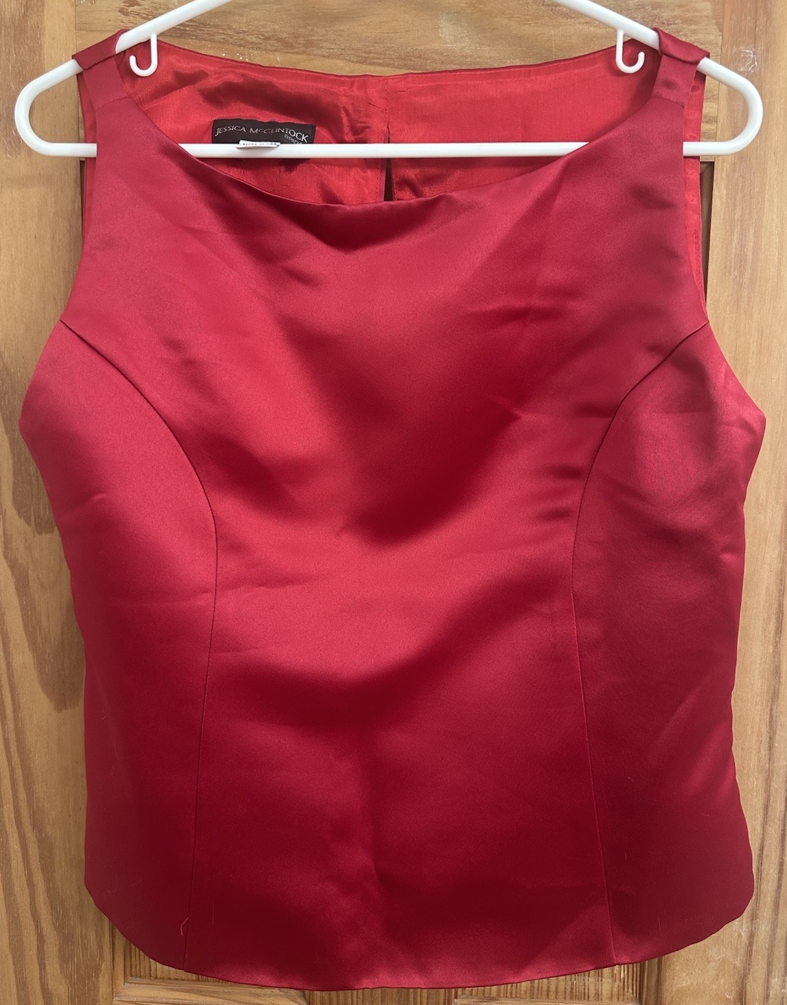 Jessica McClintock Bridal USA Red Satin Side Zipper Size 18W Sleeveless Top