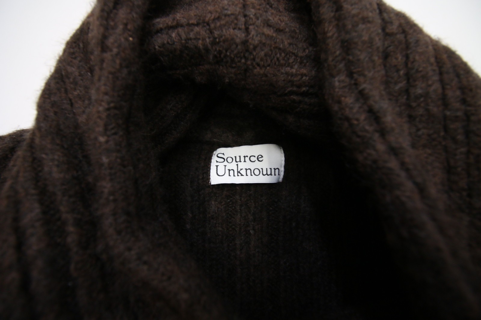 Source Unknown Becca Oversized High Roll Knit Pullover Womens OS Brown $240