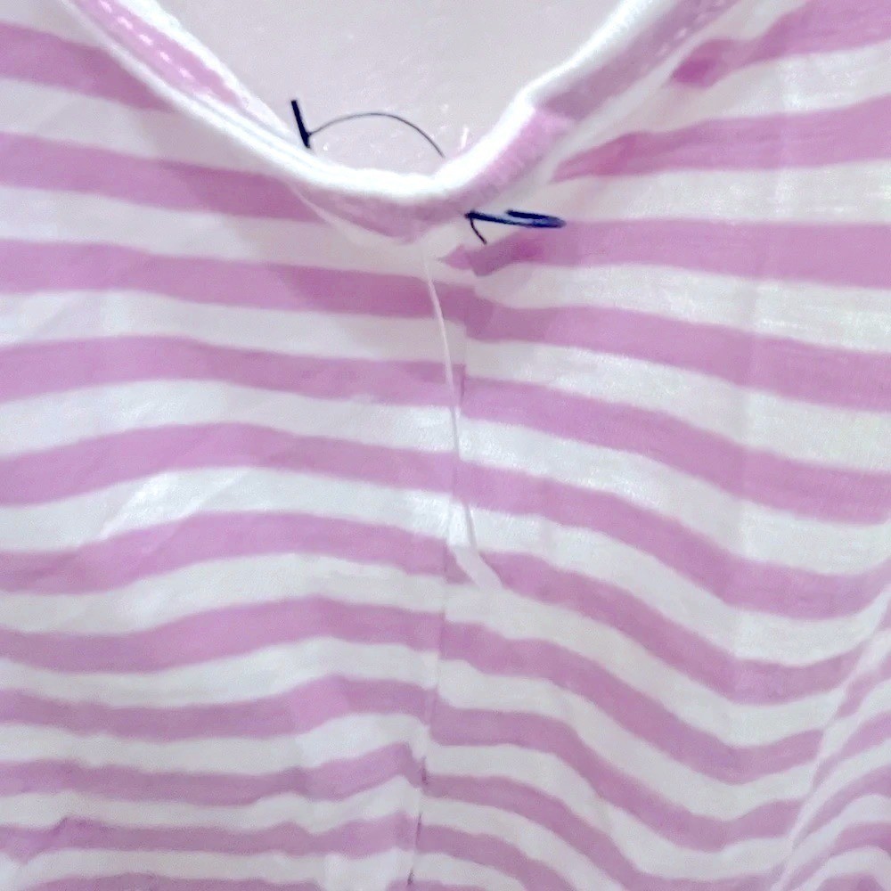 Caslon Asymmetrical Scoop Neck Striped Tank Top Womens Large Purple White NWOT