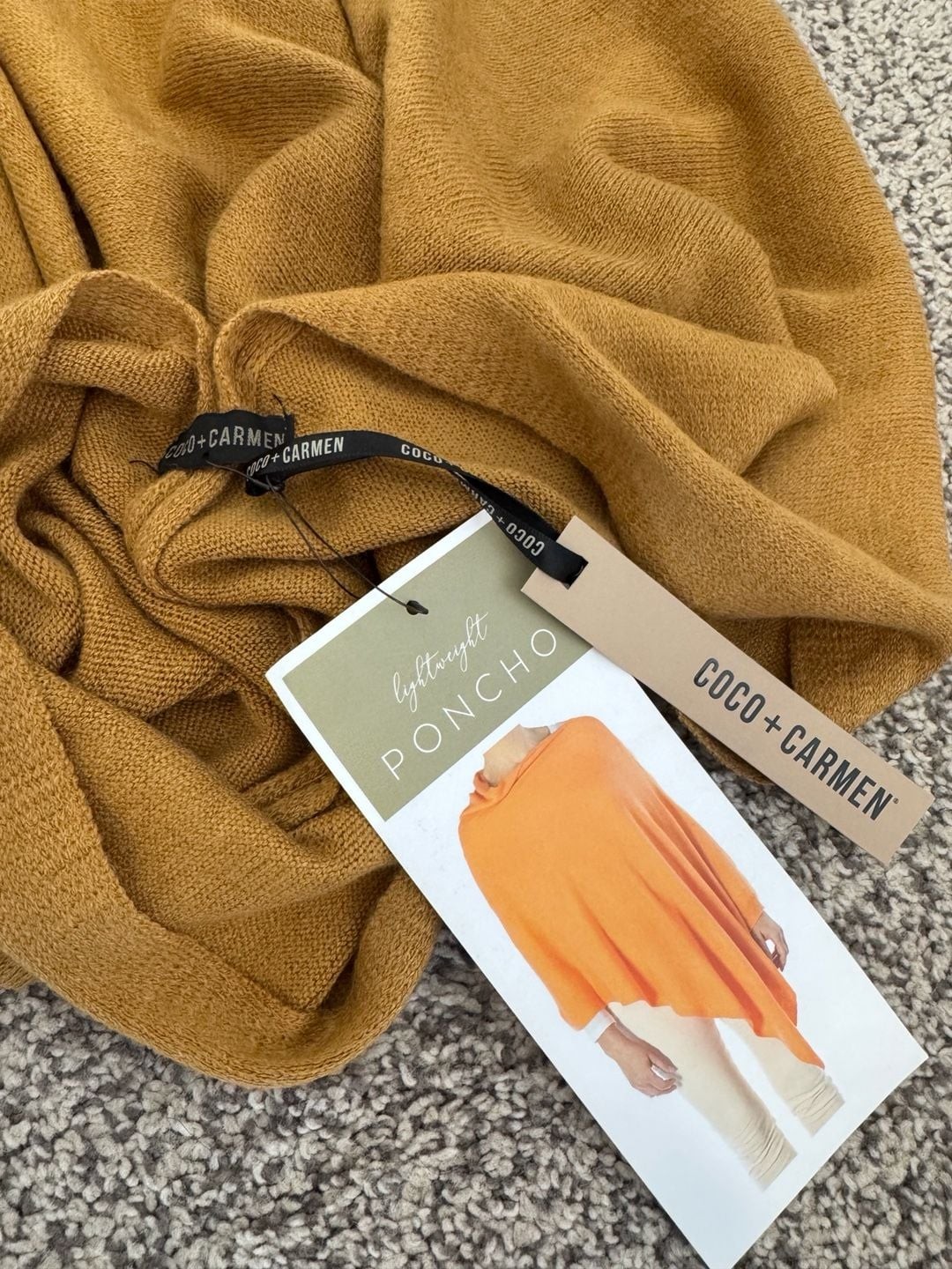 Coco + Carmen Lightweight Multi-Way Poncho Mustard Yellow NWT