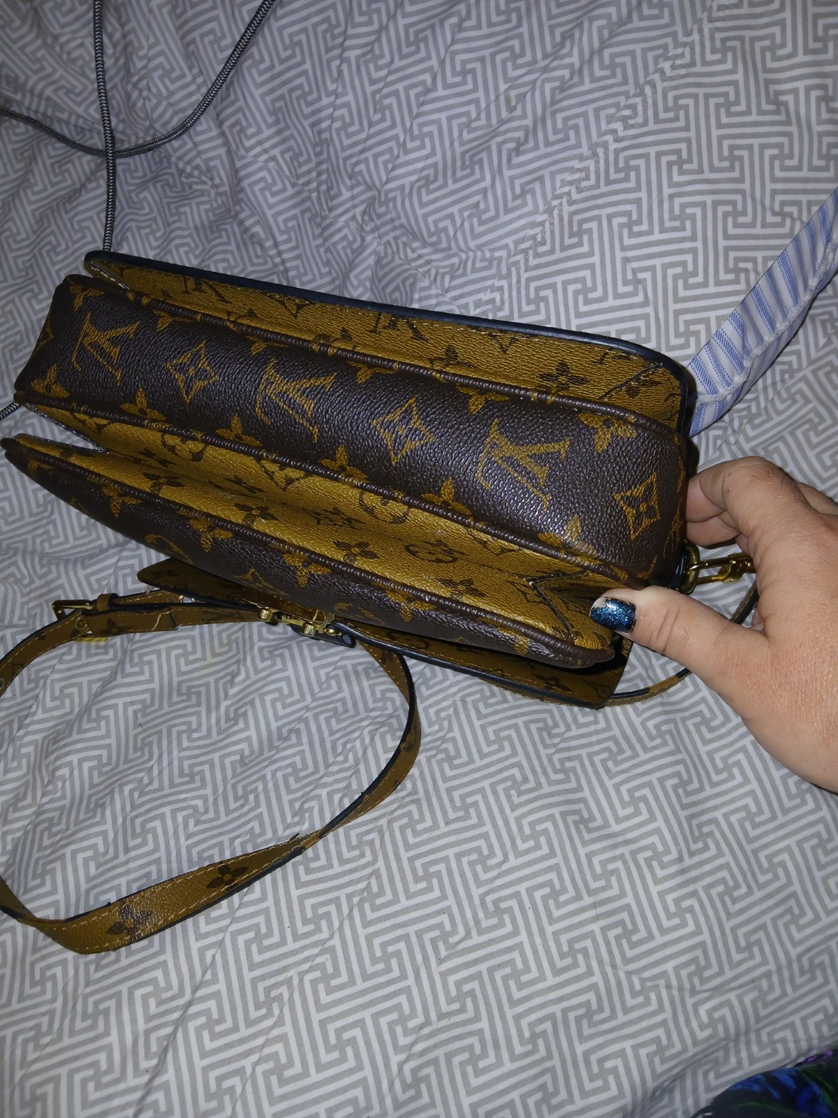 Louis Vuitton Monogram Pochette Métis Crossbody Bag Brown Tan Gold Hardware