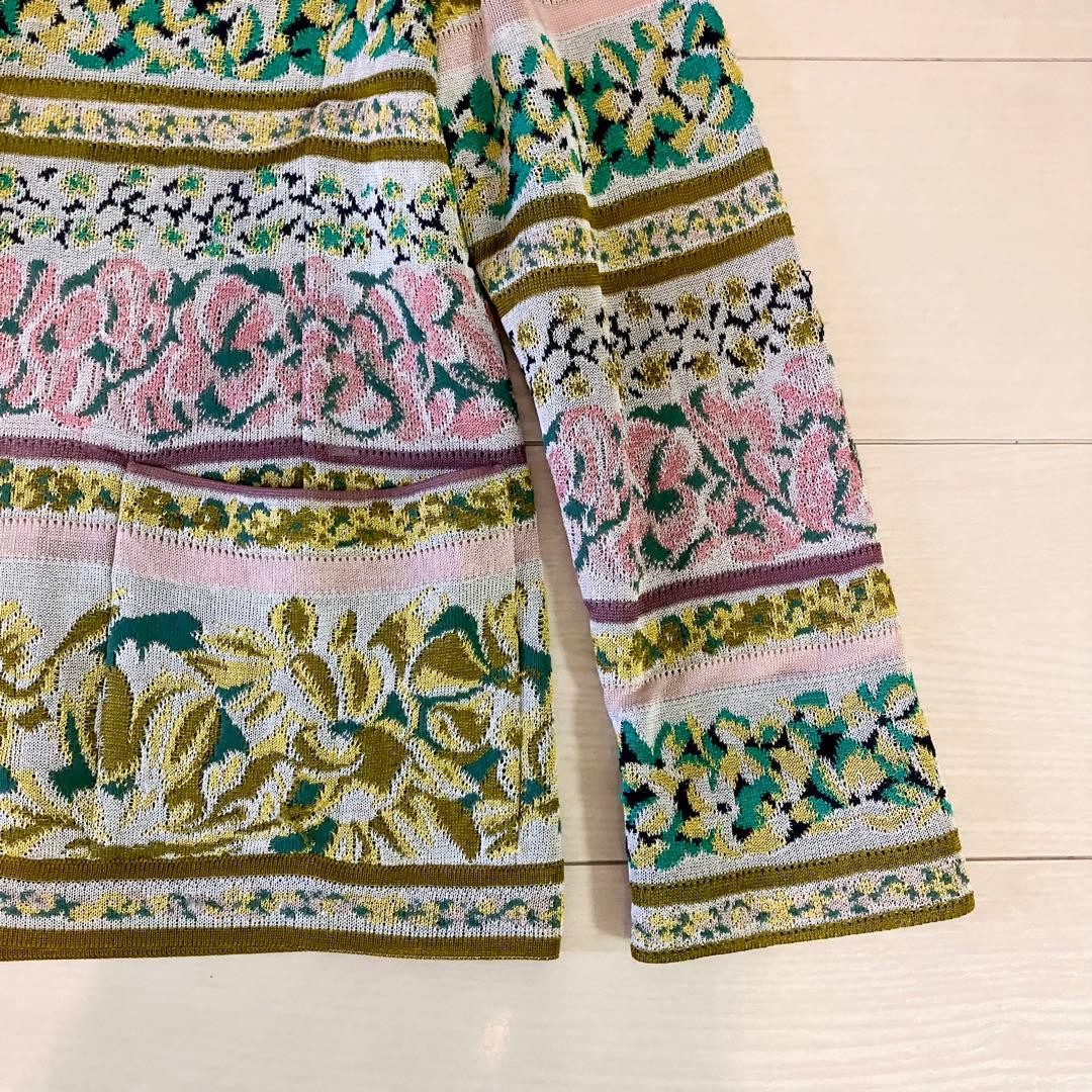 [EUC] MISSONI Orange Tag Jacket Sz 44 Floral Jacquard Rayon Cotton : From JAPAN