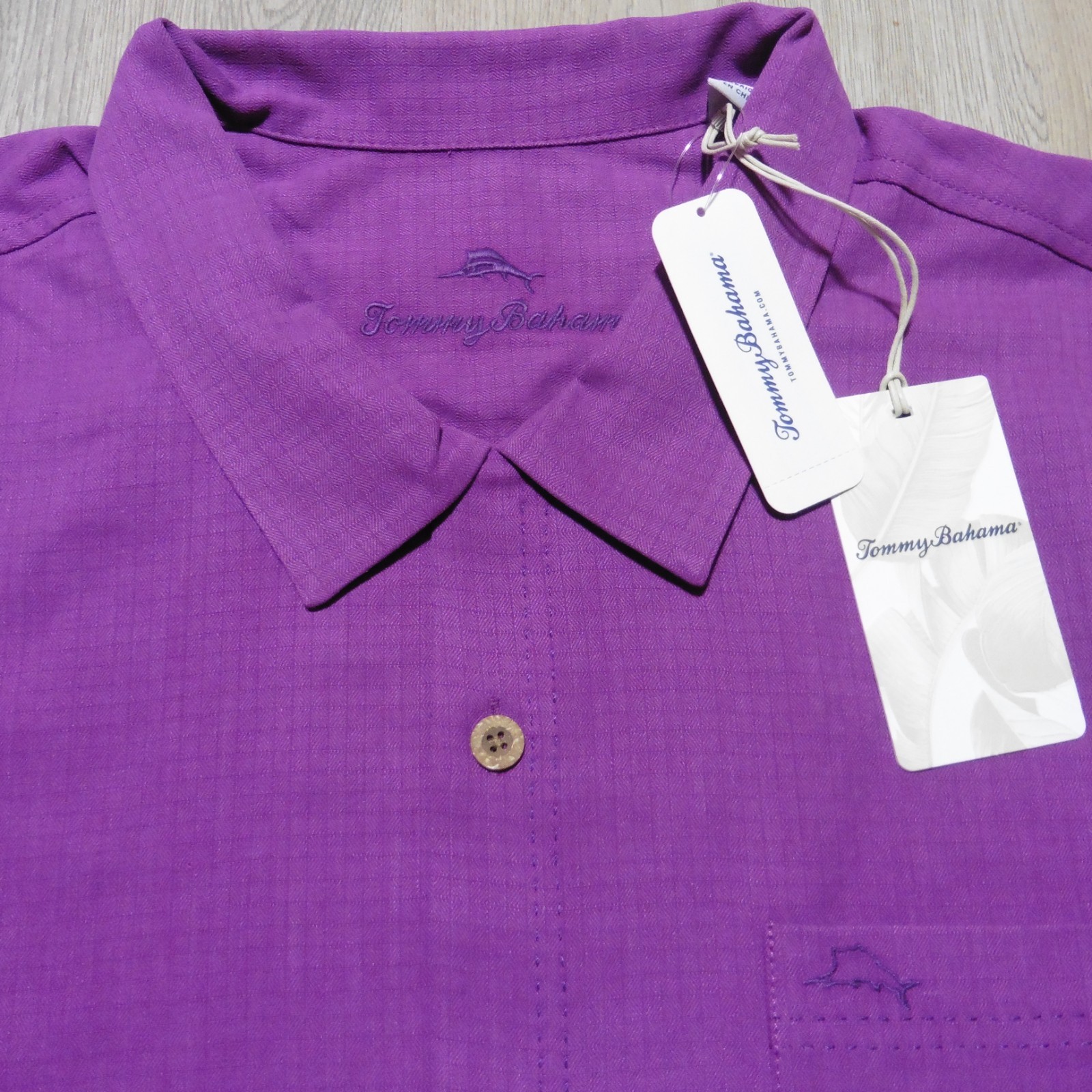 TOMMY BAHAMA Mens 2XLB 2XL BIG HAWAIIAN SHIRT COASTAL BREEZE SILK COOLMAX PURPLE