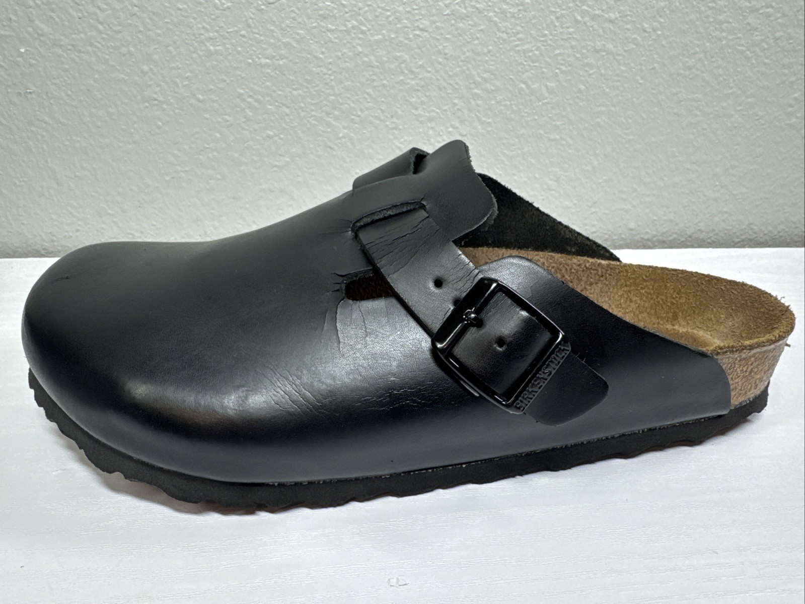 Birkenstock Boston Leather Black Clogs US Size 8-8.5 Women’s – Used – See Pics!