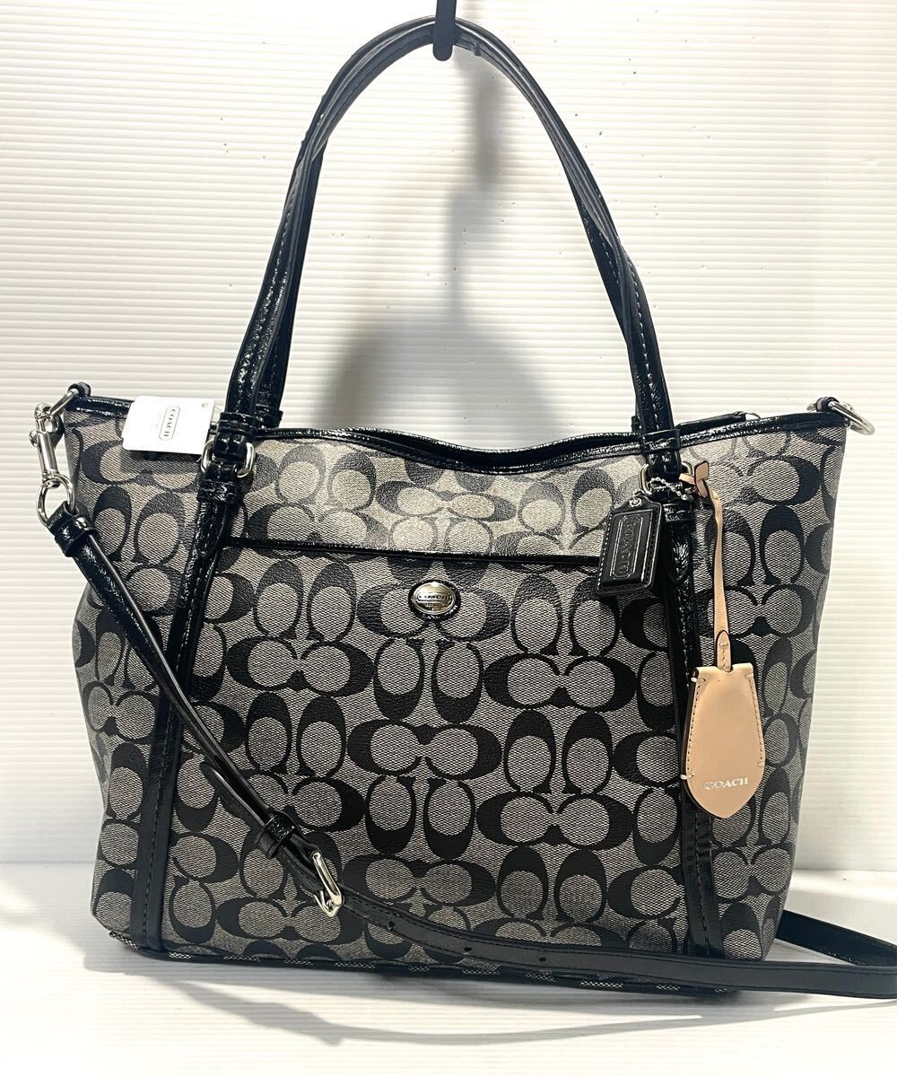 With tag new COACH Peyton Signature Pocket Shoulder Bag f25504s Leather PVC (s25