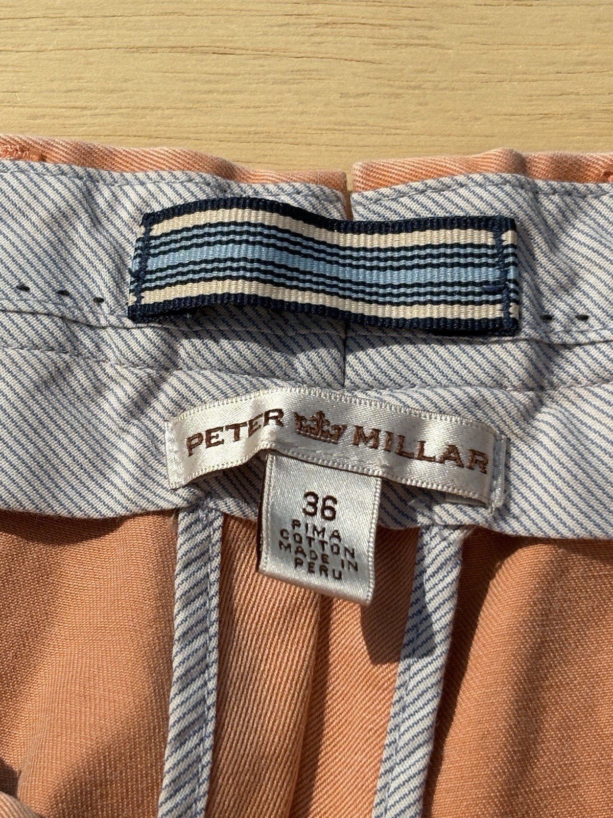 Peter Millar Flat Front Chino Pants Papaya Orange-Pima Cotton Size 36