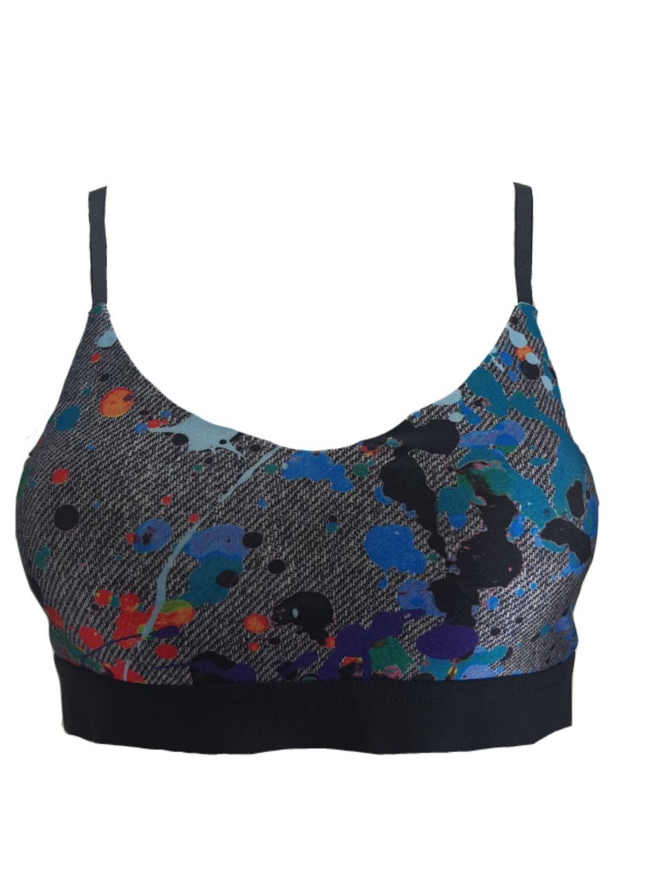 TEREZ Women’s Multicolor Paint Party Sports Bra #36102829 Large NWT