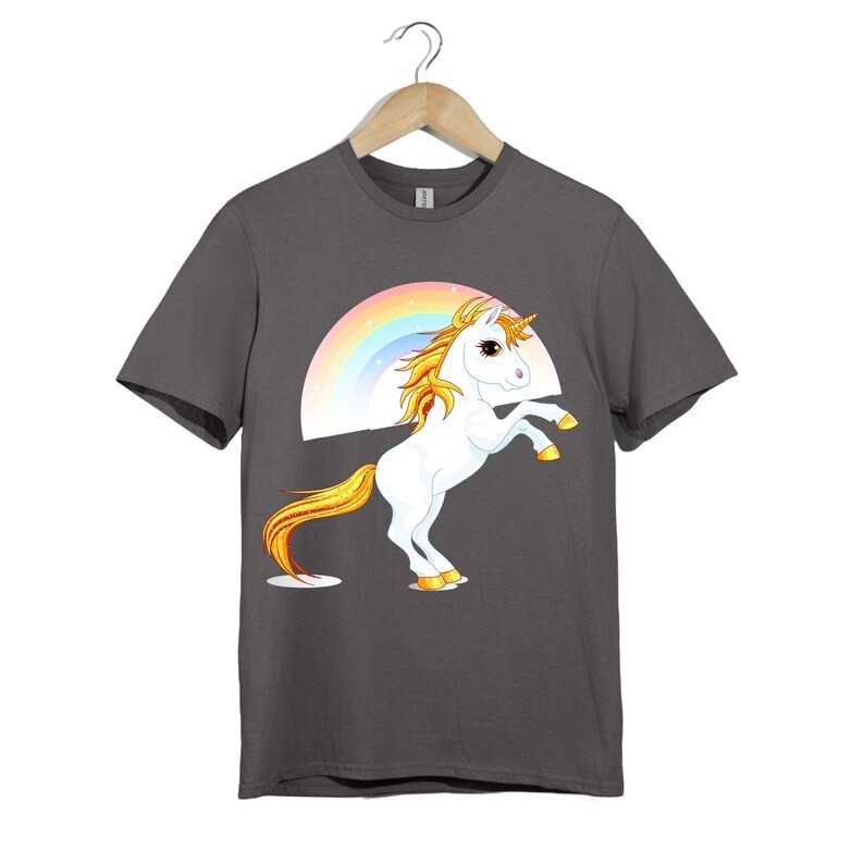 Sparkly Unicorn Rainbow T-Shirt | Fantasy Graphic Tee for Men and Women